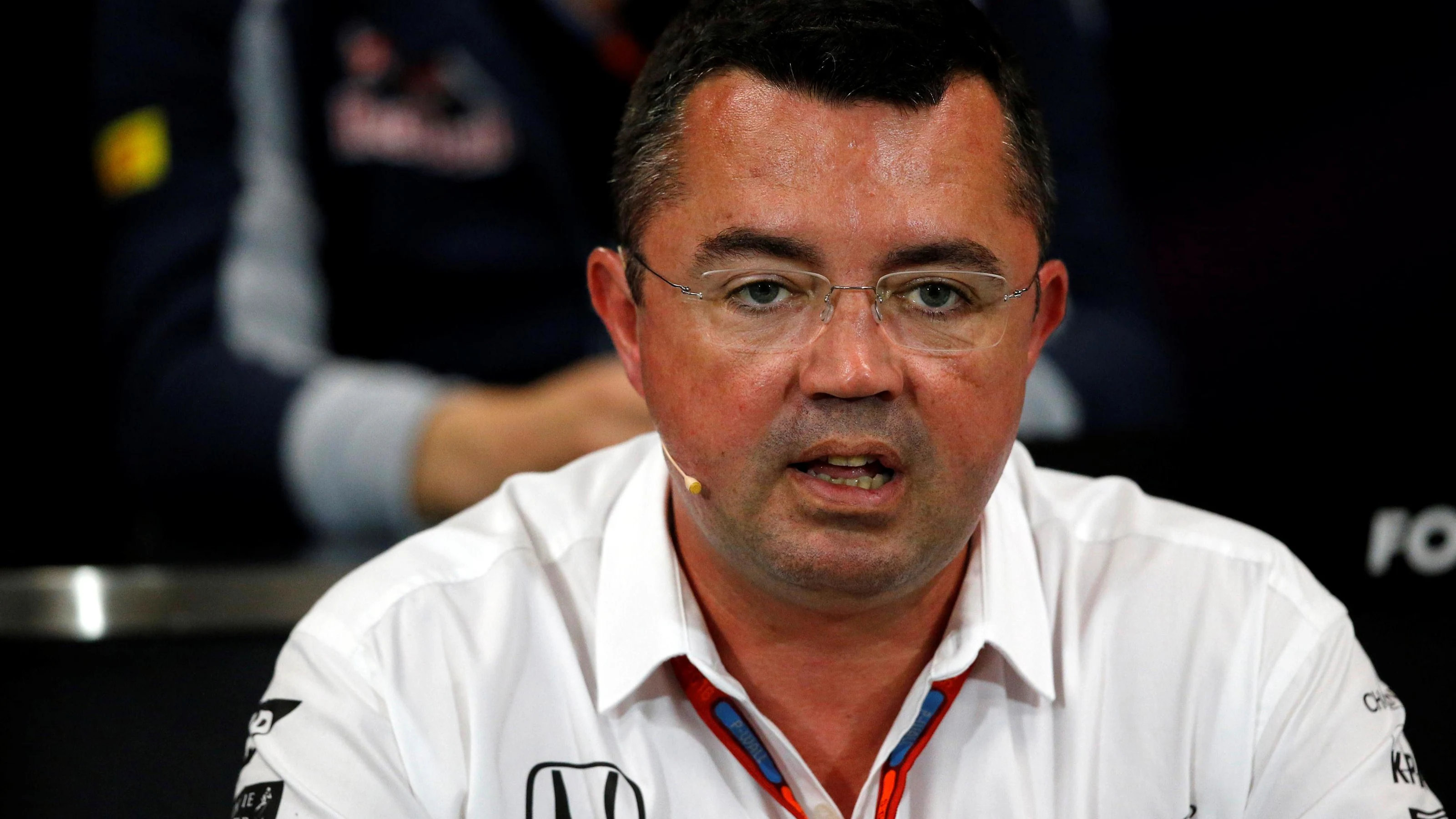 Eric Boullier (FRA) McLaren Racing Director in the Press Conference at Formula One World