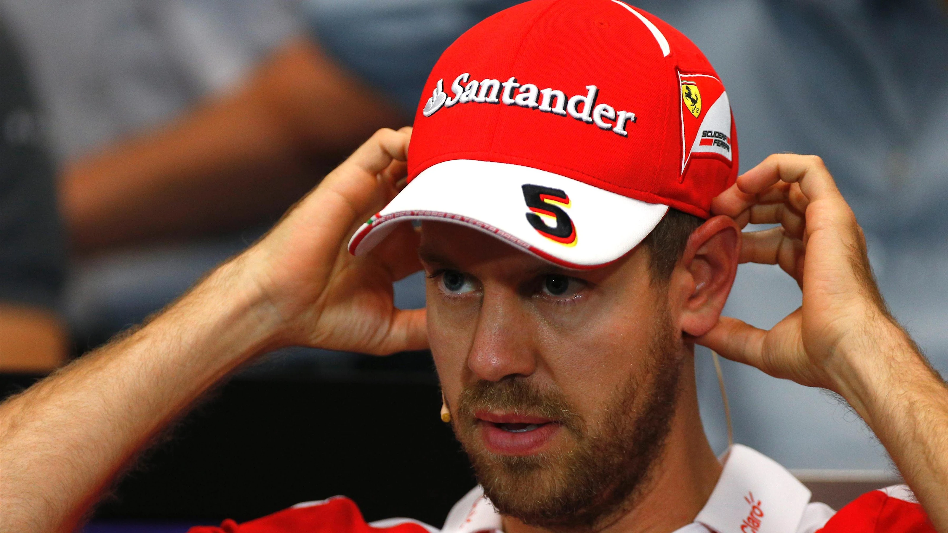 Sebastian Vettel (GER) Ferrari in the Press Conference at Formula One World Championship, Rd6,