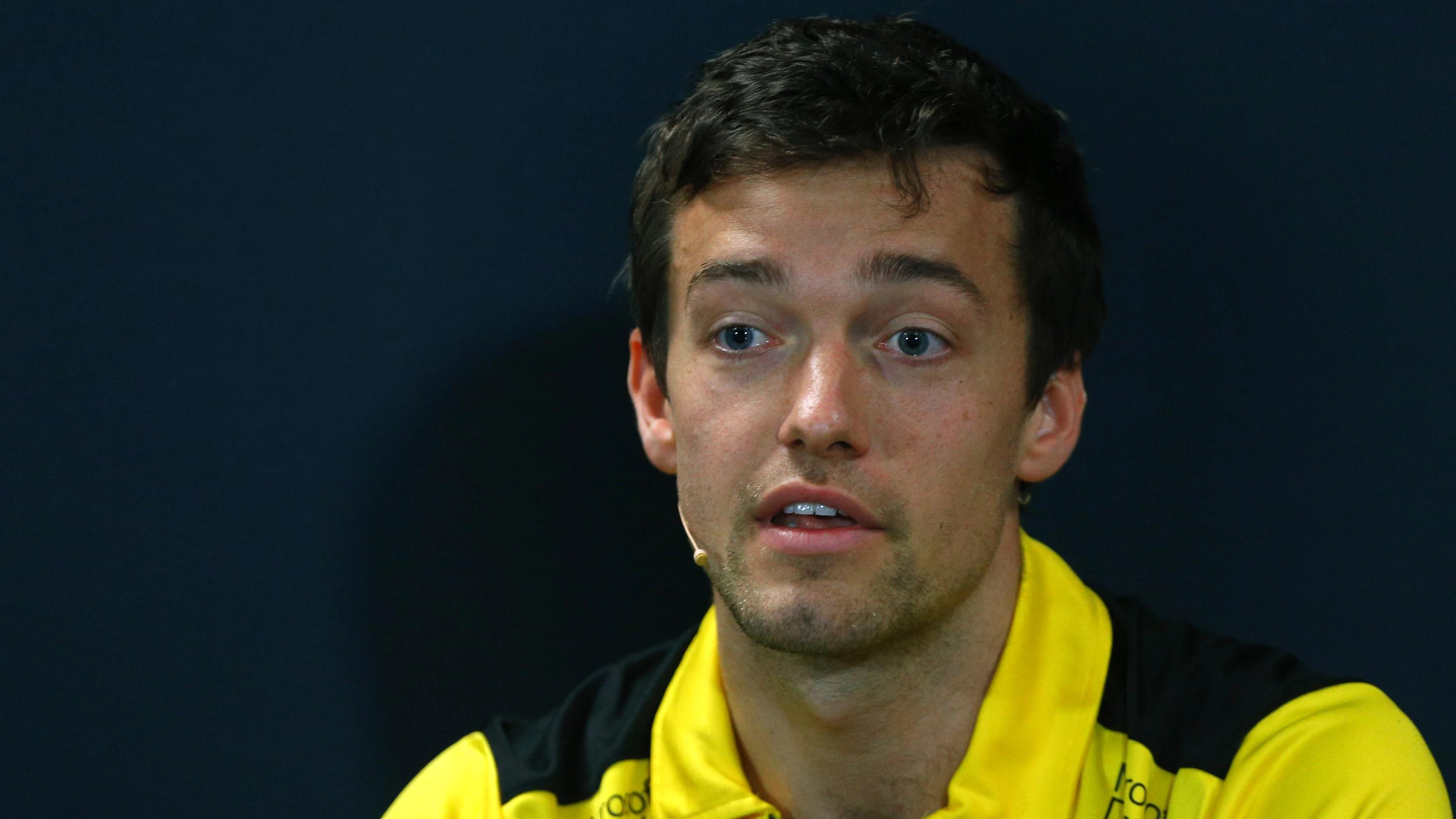 Jolyon Palmer (GBR) Renault Sport F1 Team in the Press Conference at Formula One World