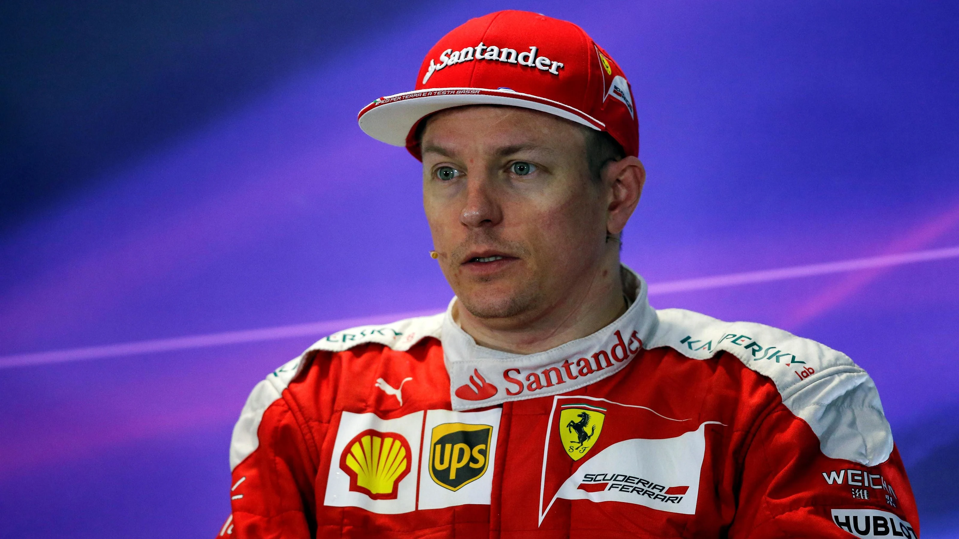 Kimi Raikkonen (FIN) Ferrari in the Press Conference at Formula One World Championship, Rd4,