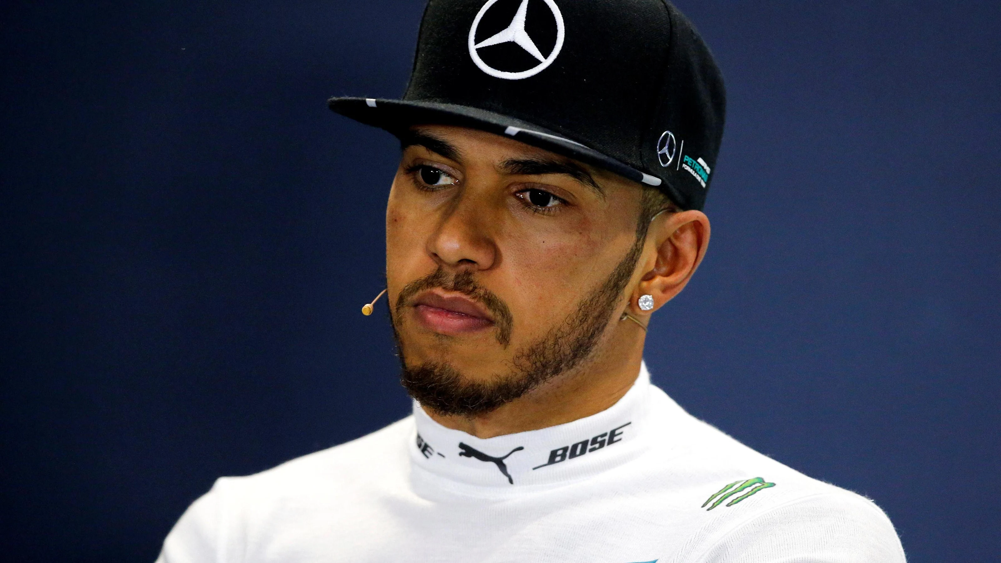 Lewis Hamilton (GBR) Mercedes AMG F1 in the Press Conference at Formula One World Championship,