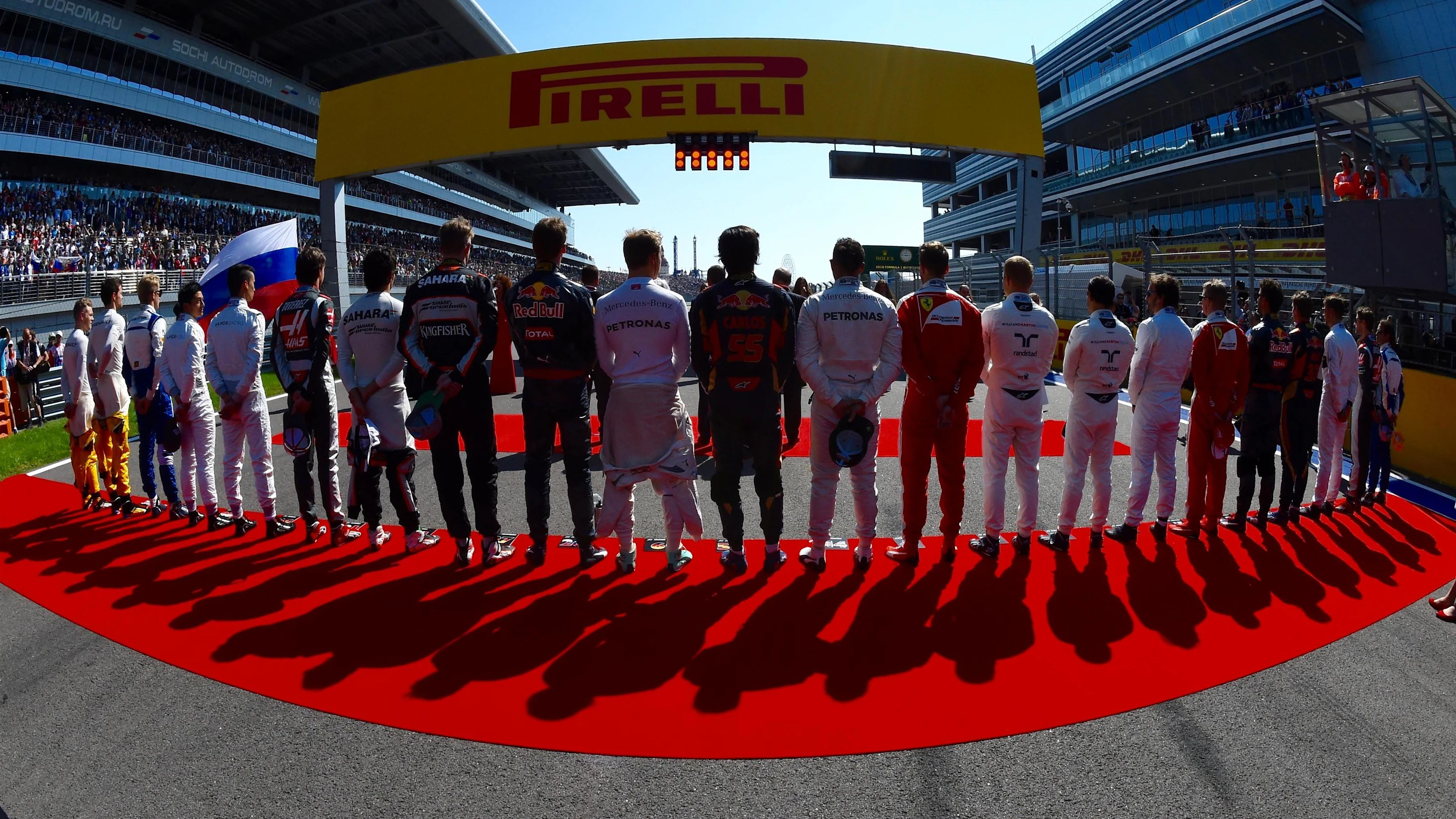 Drivers on the grid at Formula One World Championship, Rd4, Russian Grand Prix, Race, Sochi