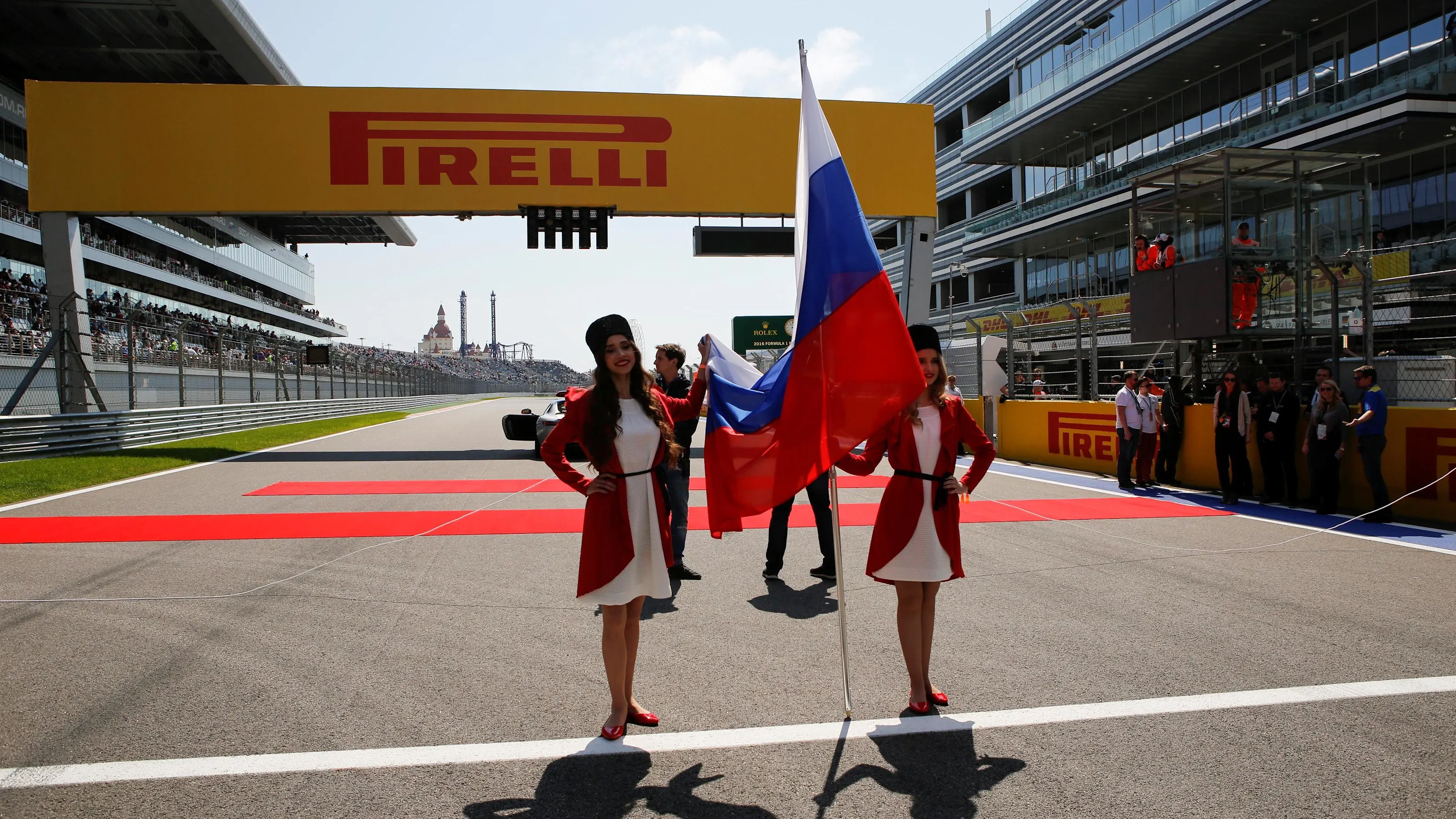 Grid girl at Formula One World Championship, Rd4, Russian Grand Prix, Race, Sochi Autodrom, Sochi,