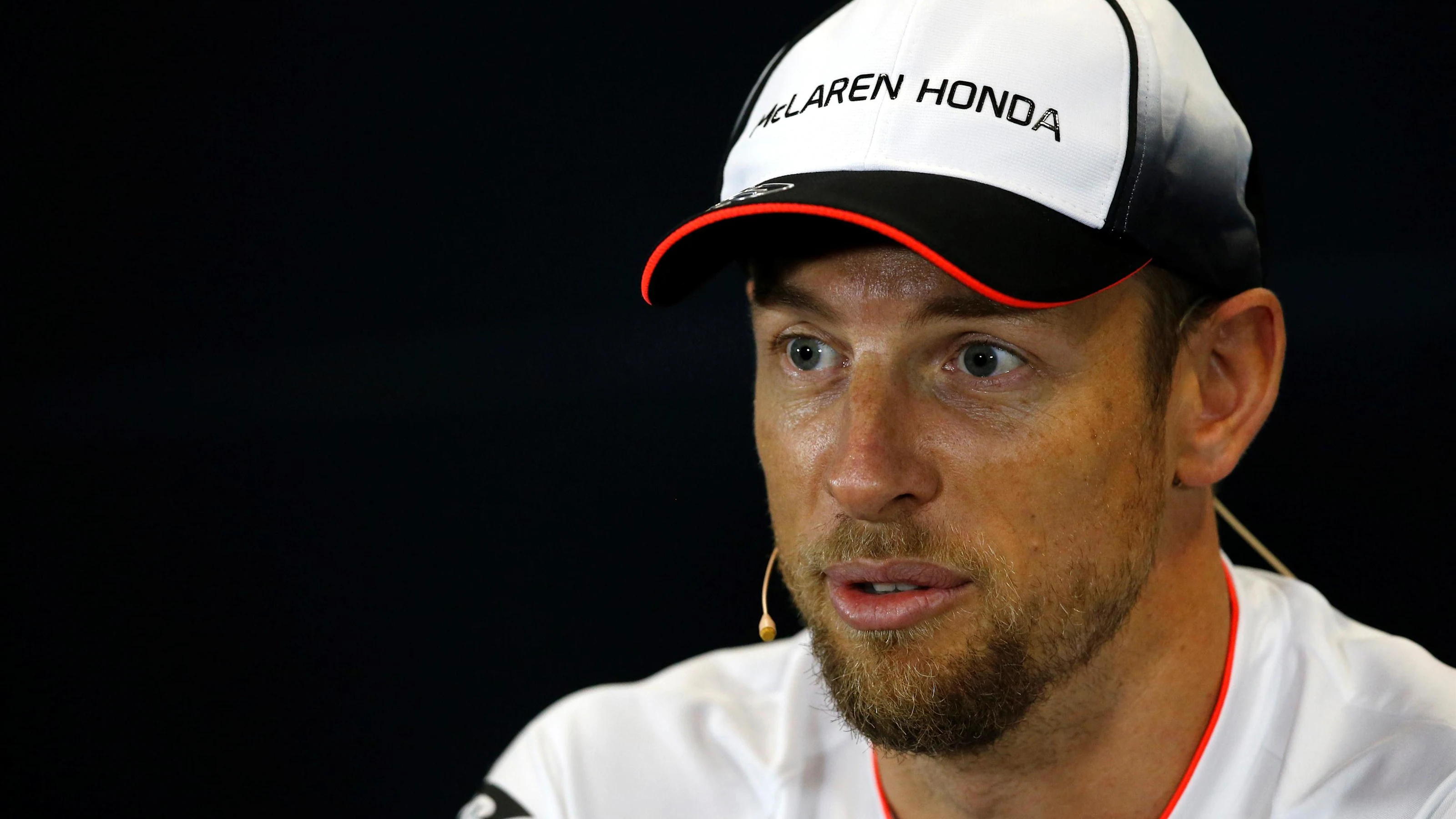 Jenson Button (GBR) McLaren in the Press Conference at Formula One World Championship, Rd4, Russian