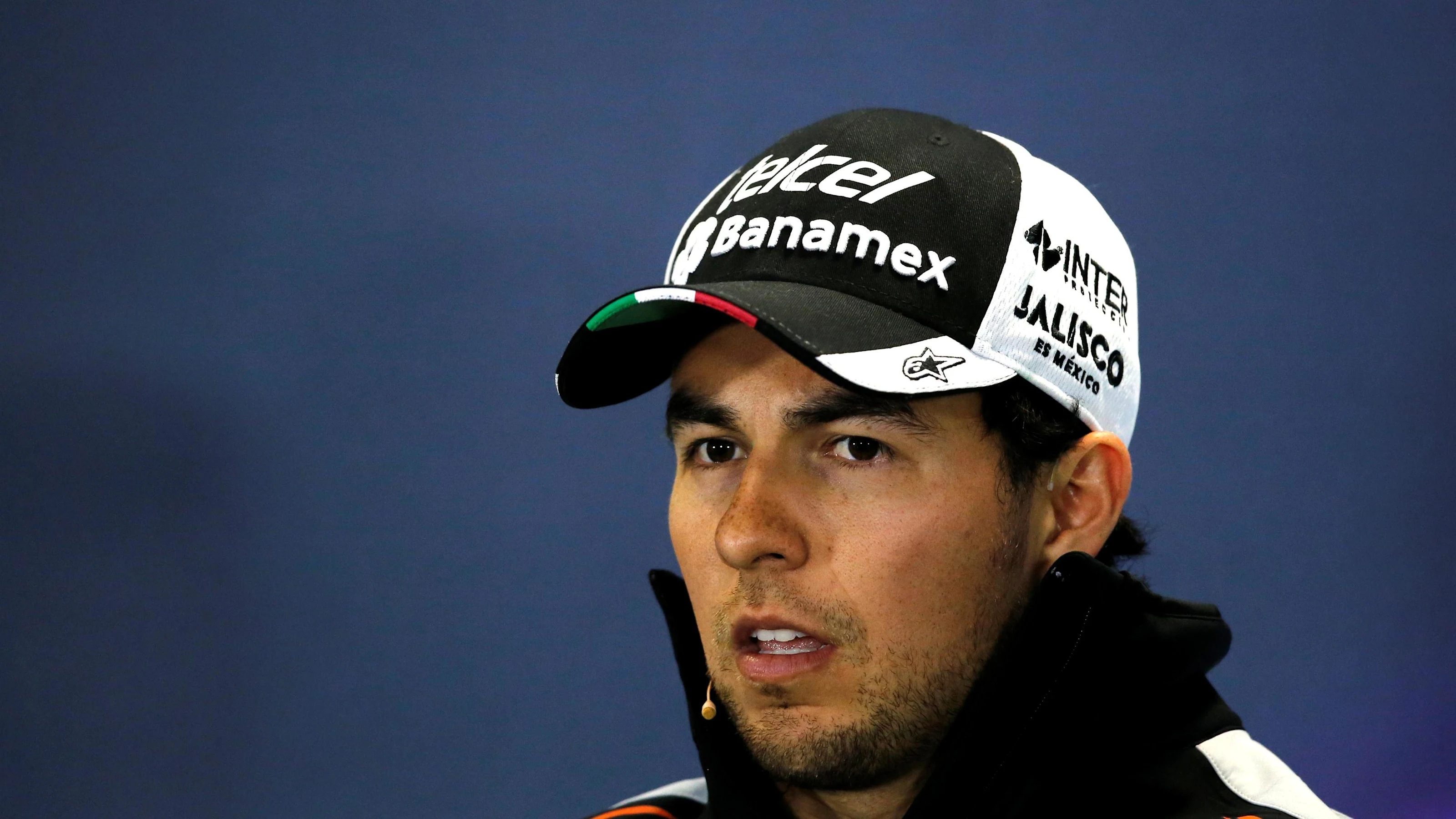 Sergio Perez (MEX) Force India in the Press Conference at Formula One World Championship, Rd4,