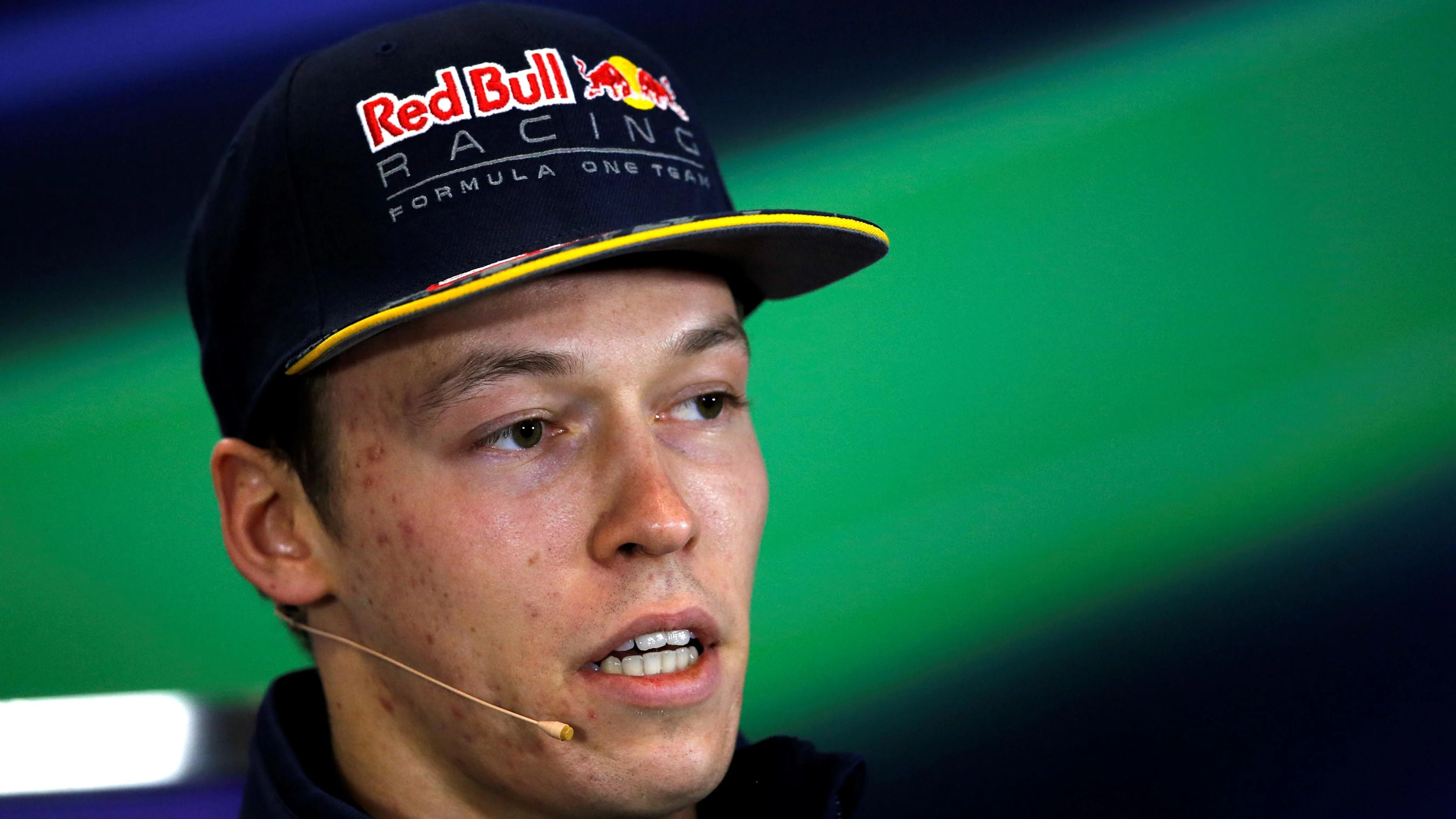 Daniil Kyvat (RUS) Red Bull Racing in the Press Conference at Formula One World Championship, Rd4,