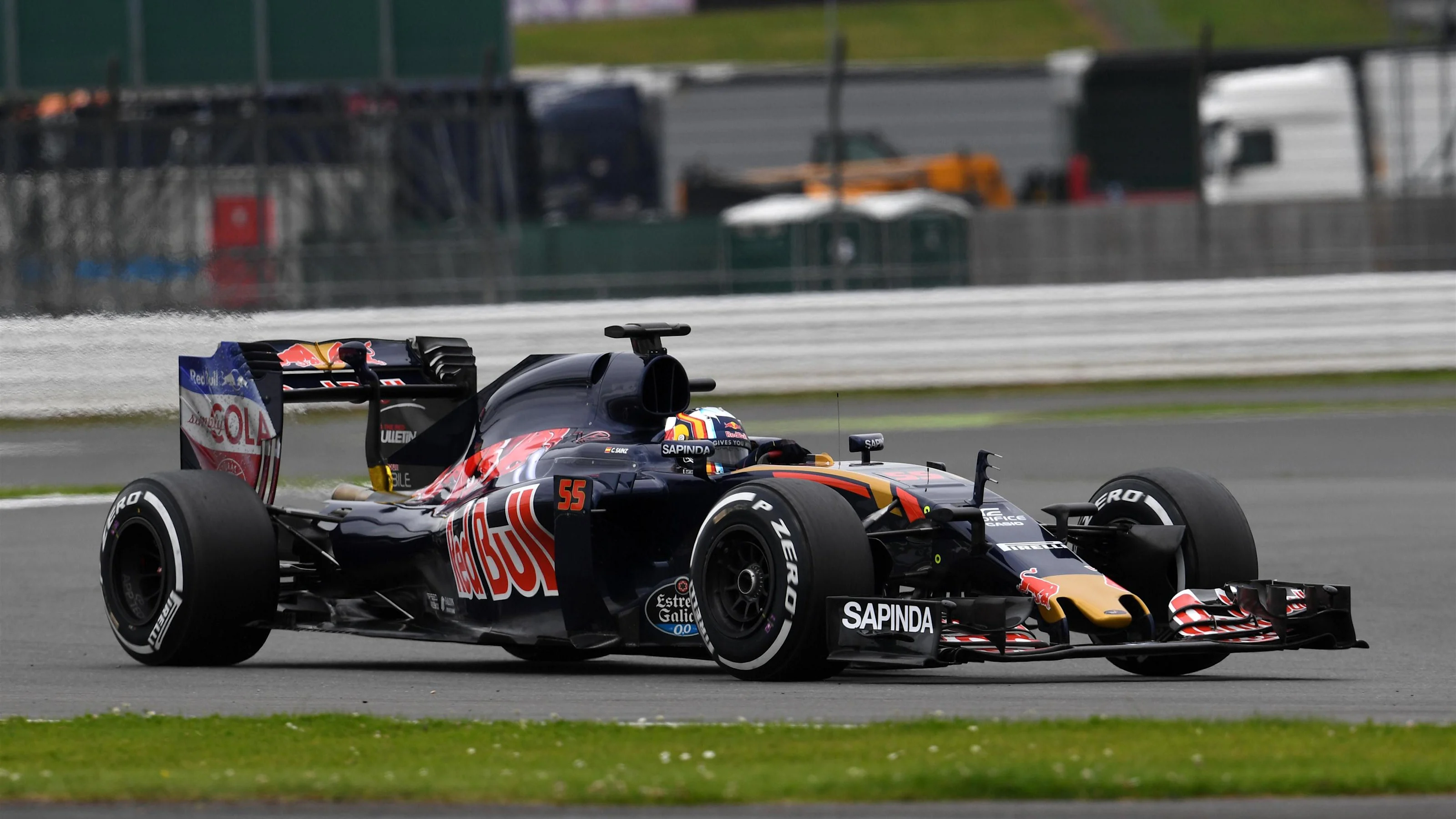 Carlos Sainz jr (ESP) Scuderia Toro Rosso STR11 at Formula One Testing, Day One, Silverstone,