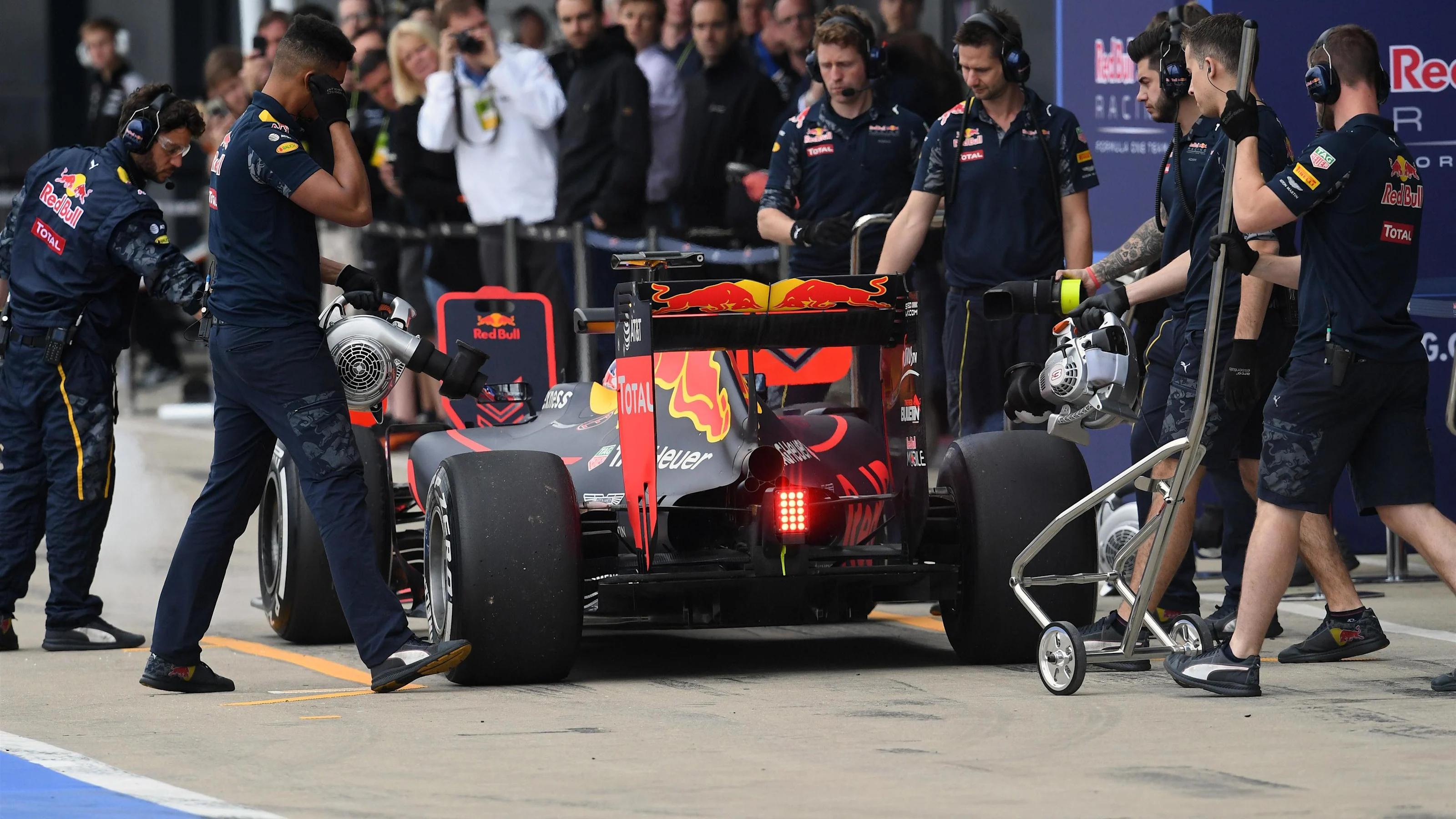 Pierre Gasly (FRA) Red Bull Racing RB12 at Formula One Testing, Day One, Silverstone, England,