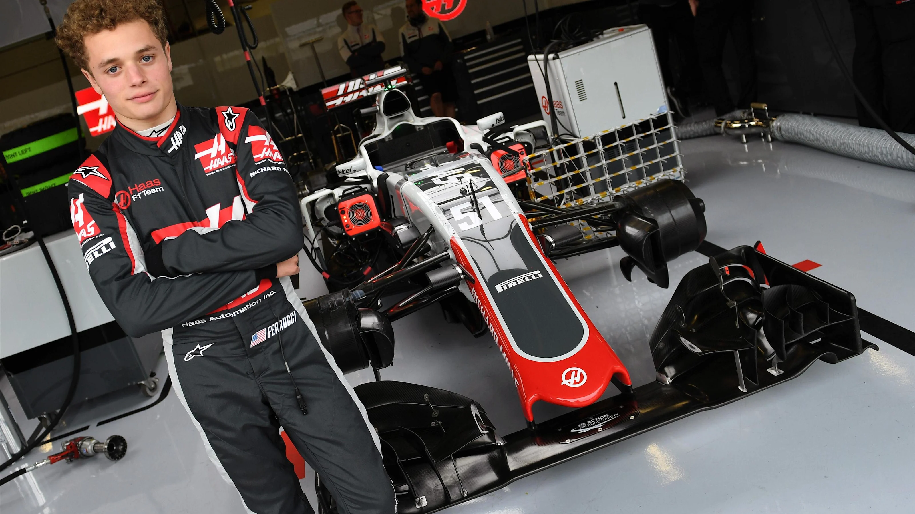 Santino Ferrucci (USA) Haas VF-16 at Formula One Testing, Day One, Silverstone, England, Tuesday 12