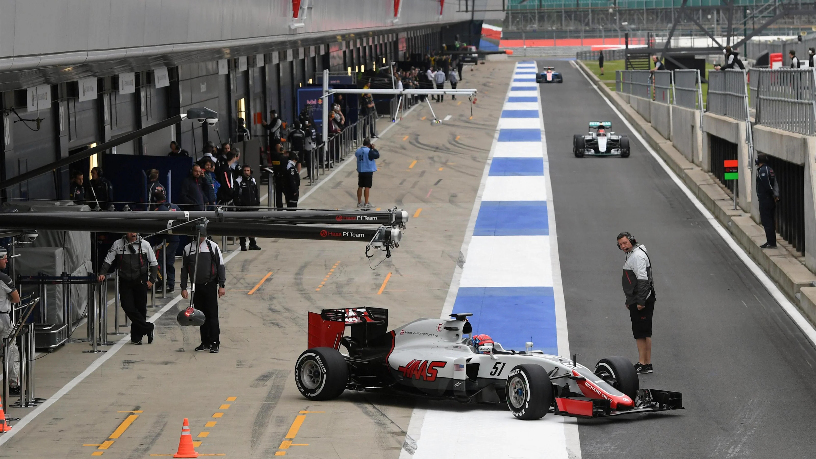 Santino Ferrucci (USA) Haas VF-16 at Formula One Testing, Day One, Silverstone, England, Tuesday 12