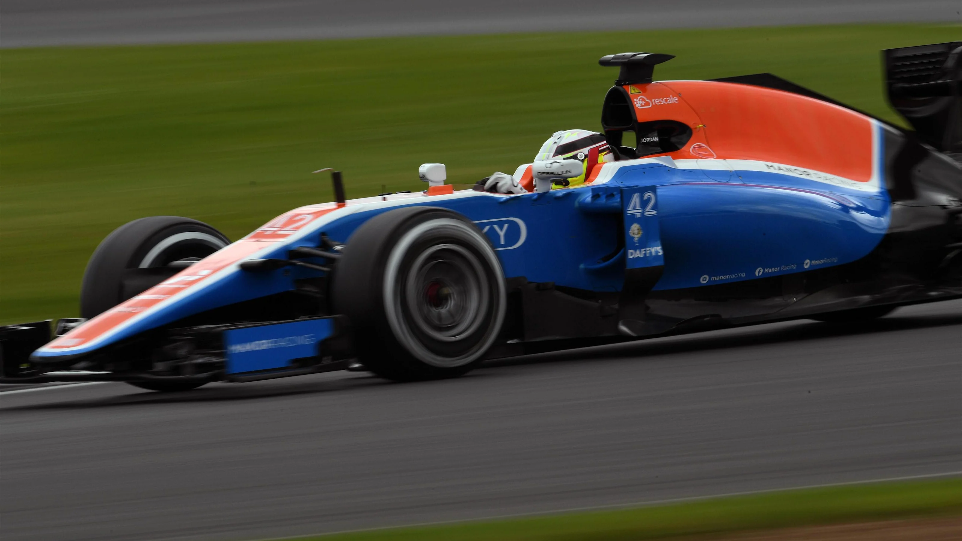 Jordan King (GBR) Manor Racing MRT05 at Formula One Testing, Day Two, Silverstone, England,