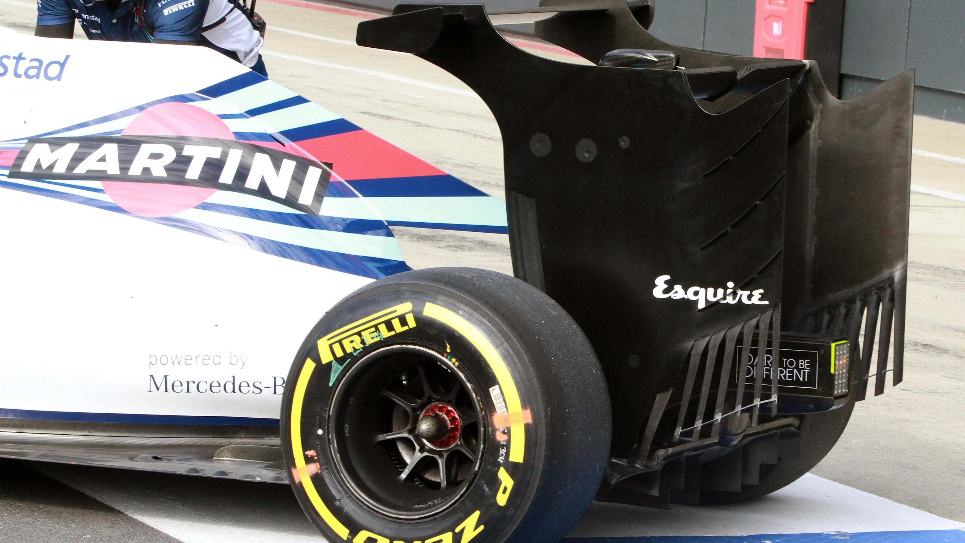 Williams FW38 rear wing at Formula One Testing, Day Two, Silverstone, England, Wednesday 13 July