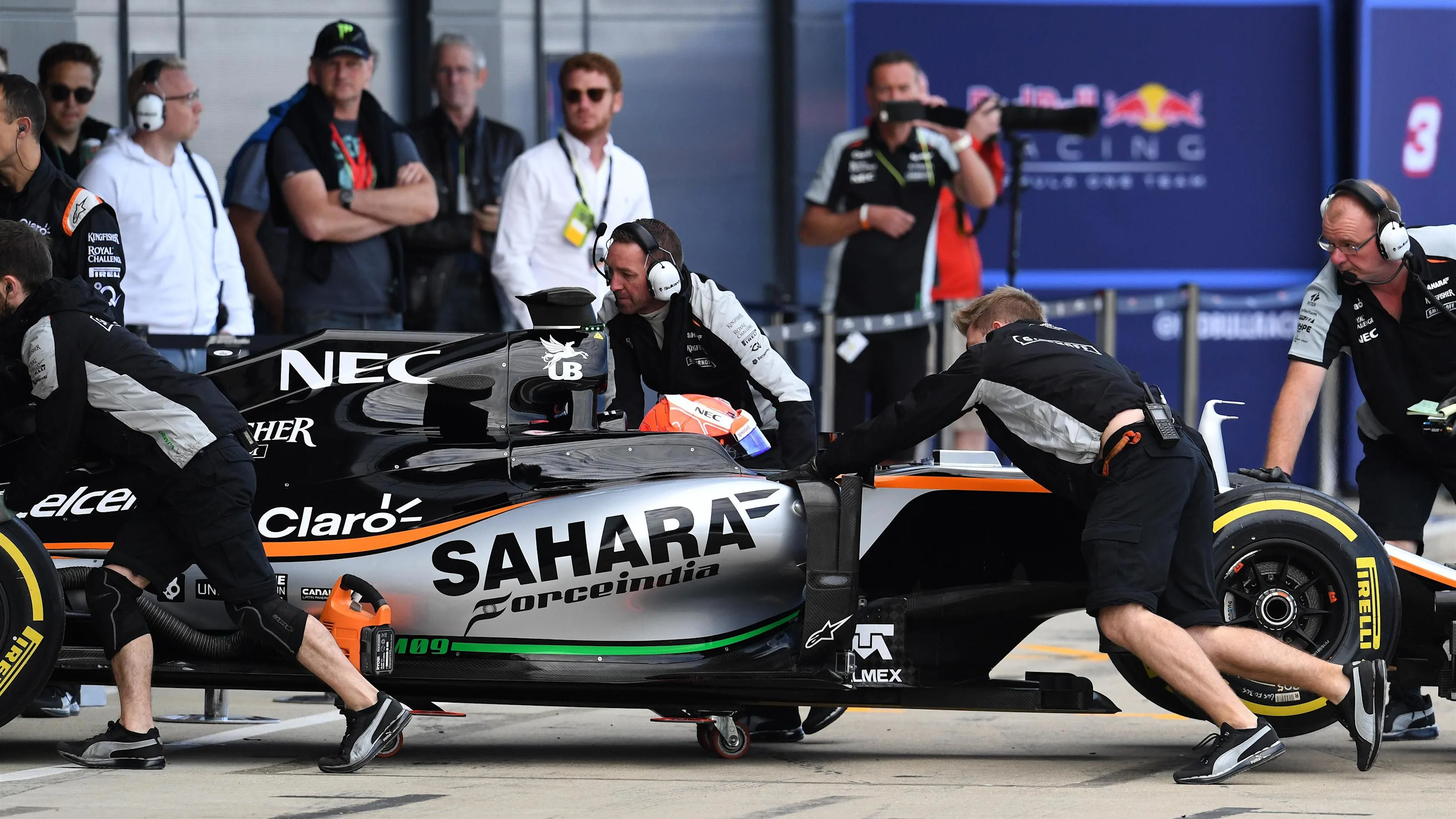 Nikita Mazepin (RUS) Force India VJM09 at Formula One Testing, Day Two, Silverstone, England,