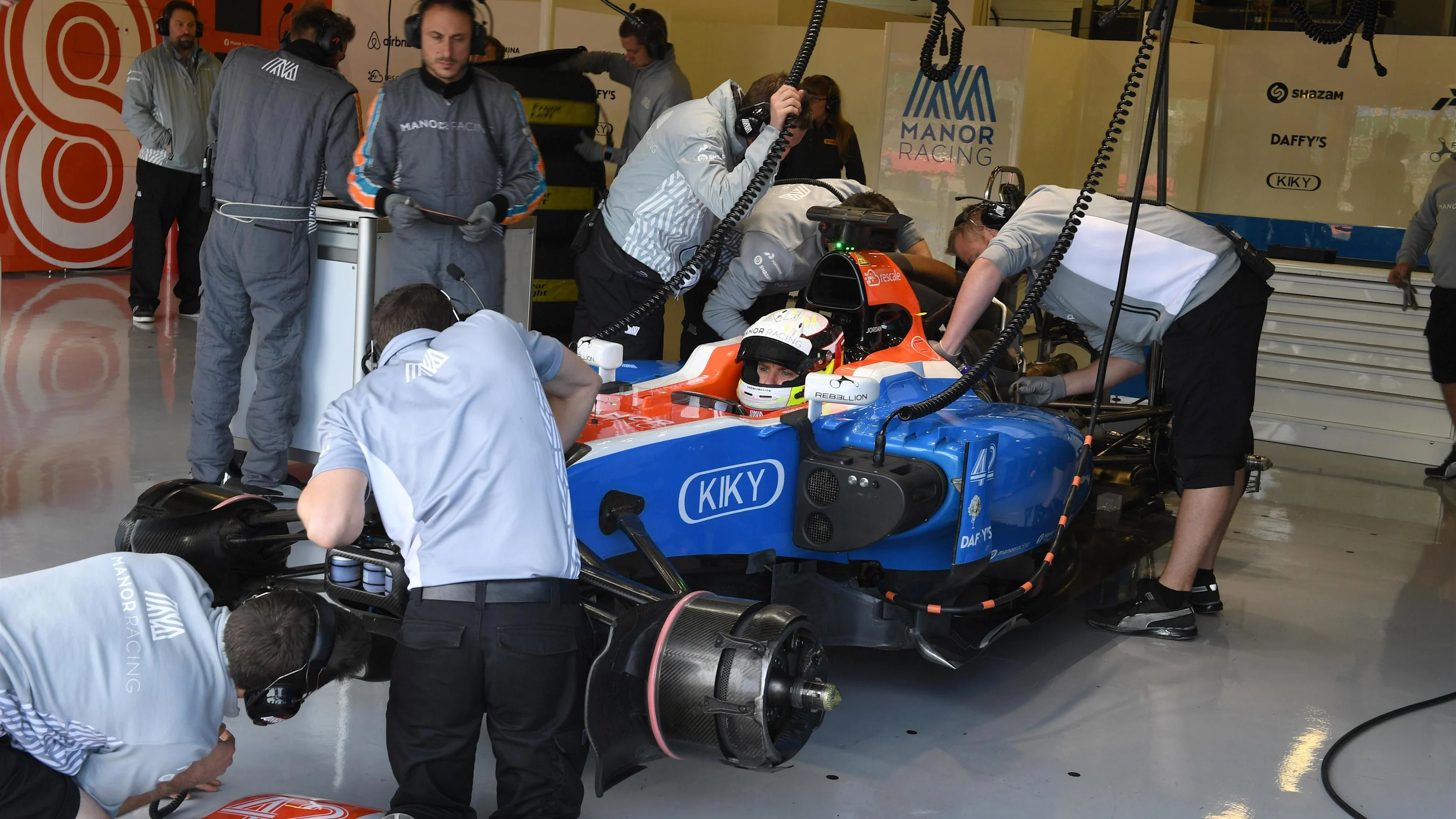 Jordan King (GBR) Manor Racing MRT05 at Formula One Testing, Day Two, Silverstone, England,