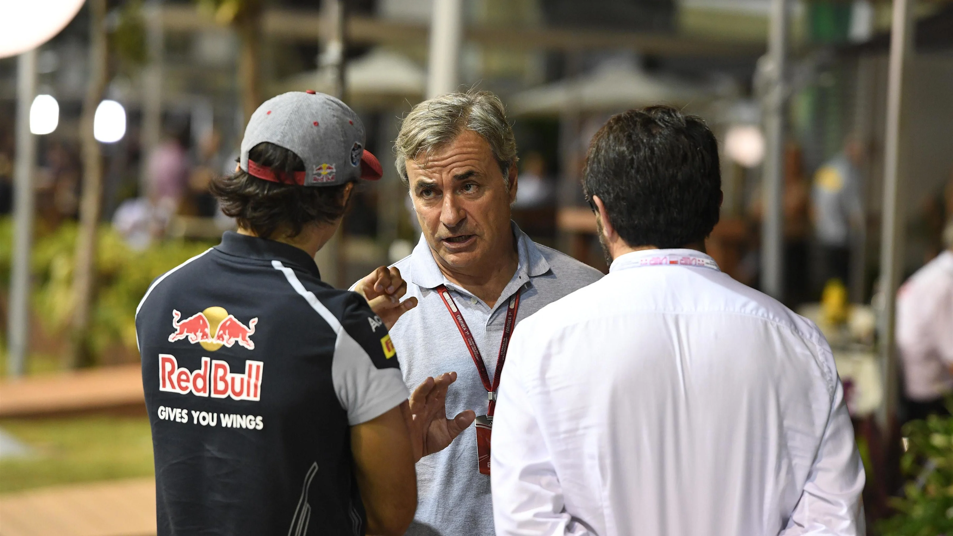 Carlos Sainz jr (ESP) Scuderia Toro Rosso and his father Carlos Sainz snr (ESP) at Formula One