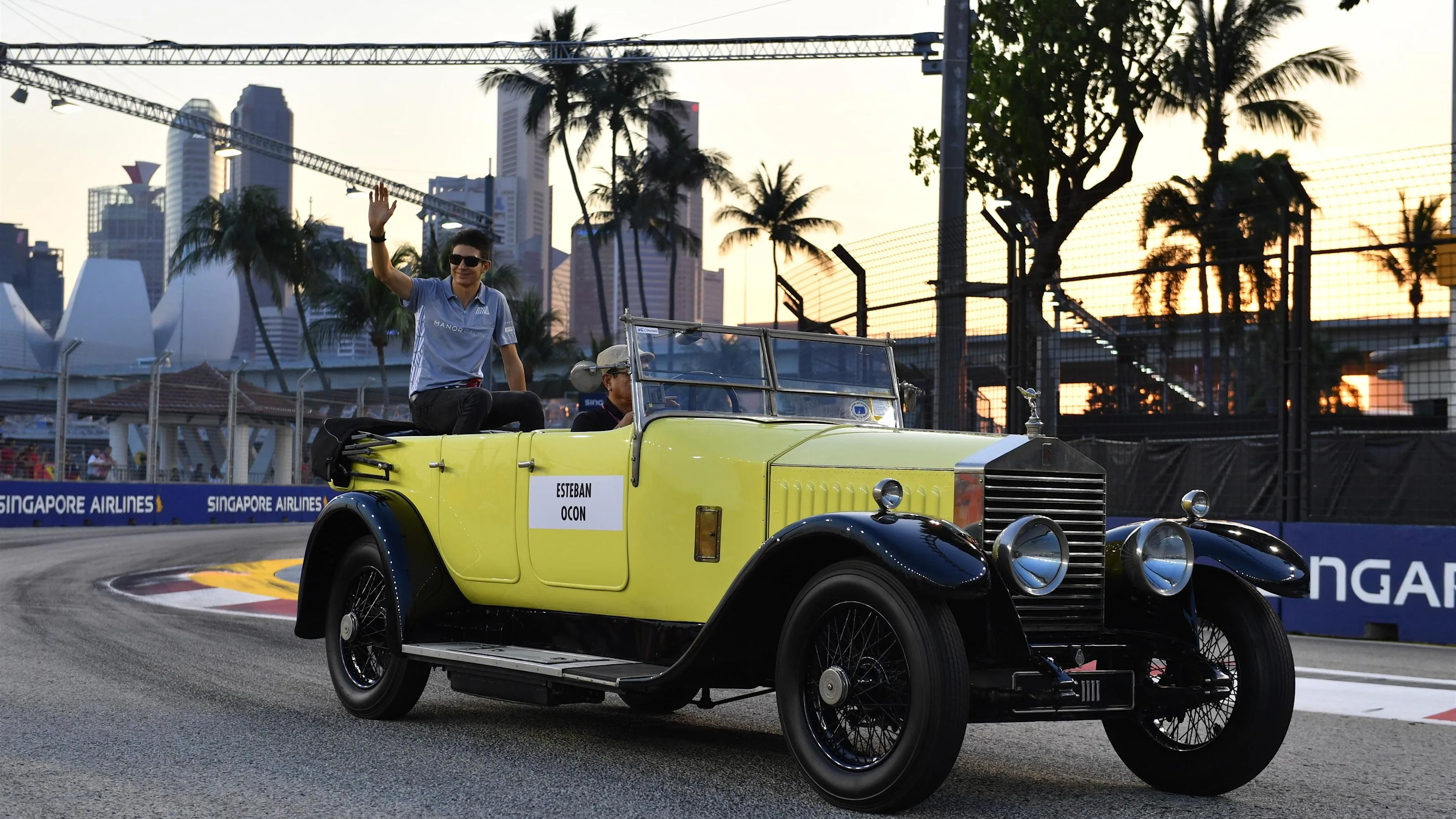 Esteban Ocon (FRA) Manor Racing on the drivers parade at Formula One World Championship, Rd15,