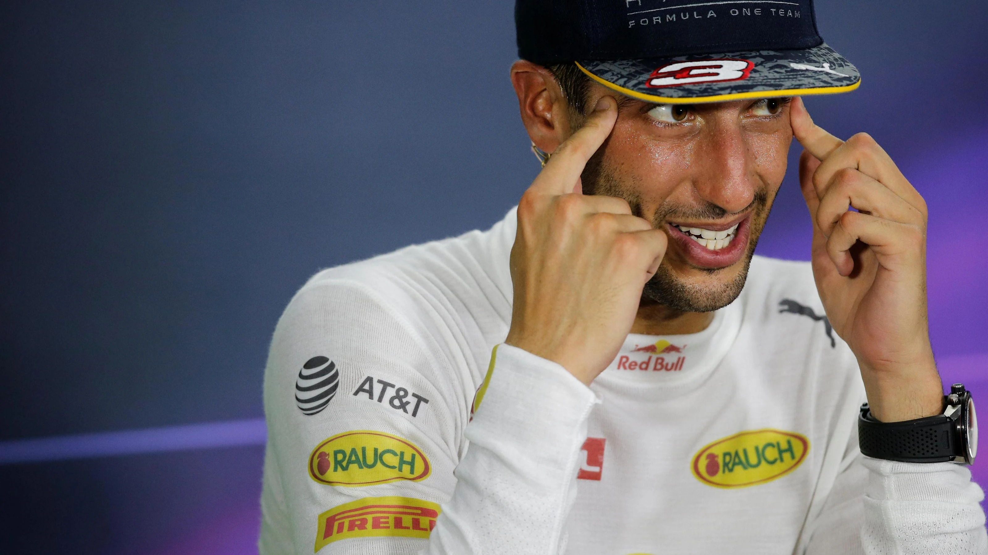 Daniel Ricciardo (AUS) Red Bull Racing in the Press Conference at Formula One World Championship,