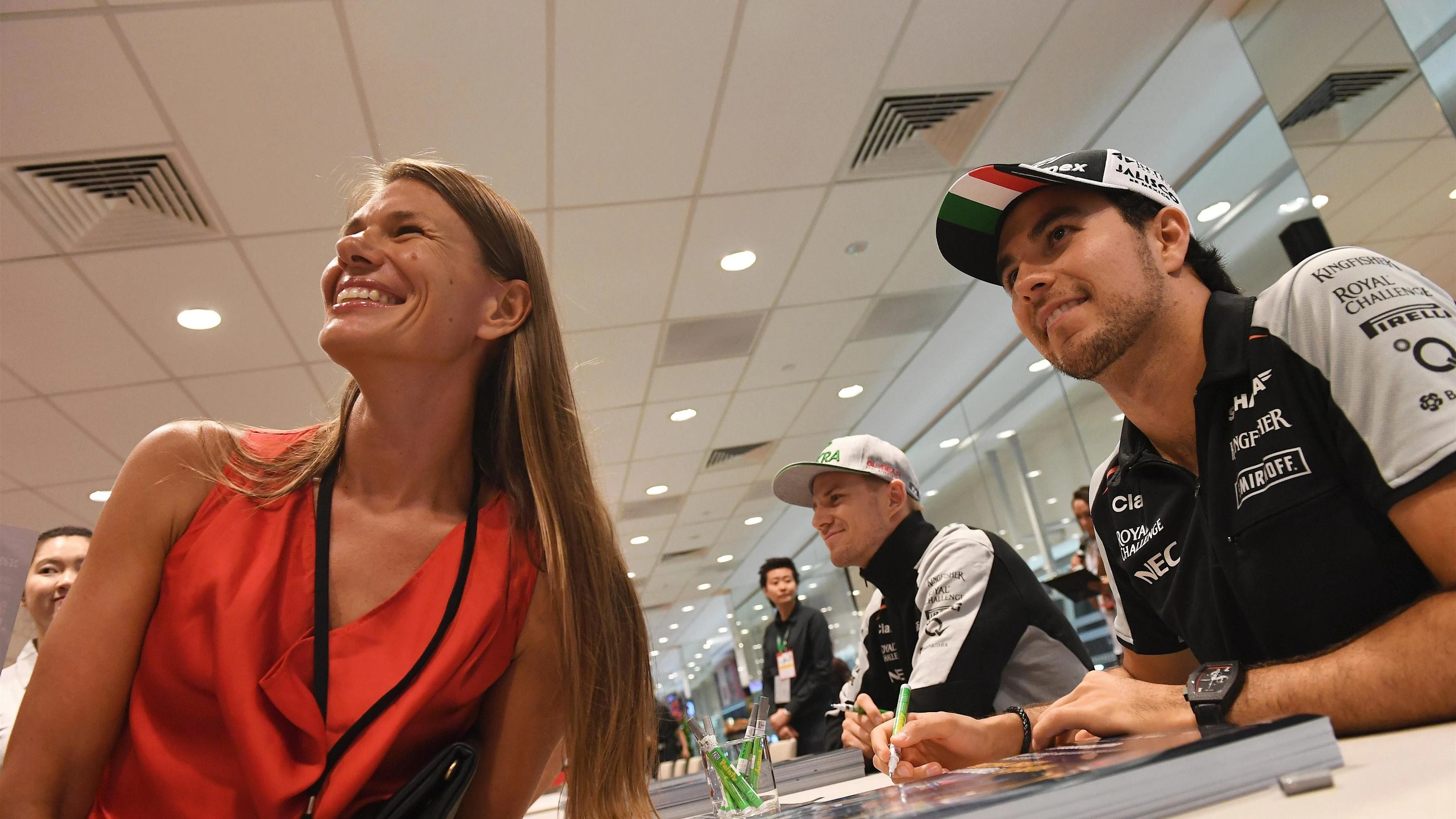 Sergio Perez (MEX) Force India at the fans autograph session at Formula One World Championship,
