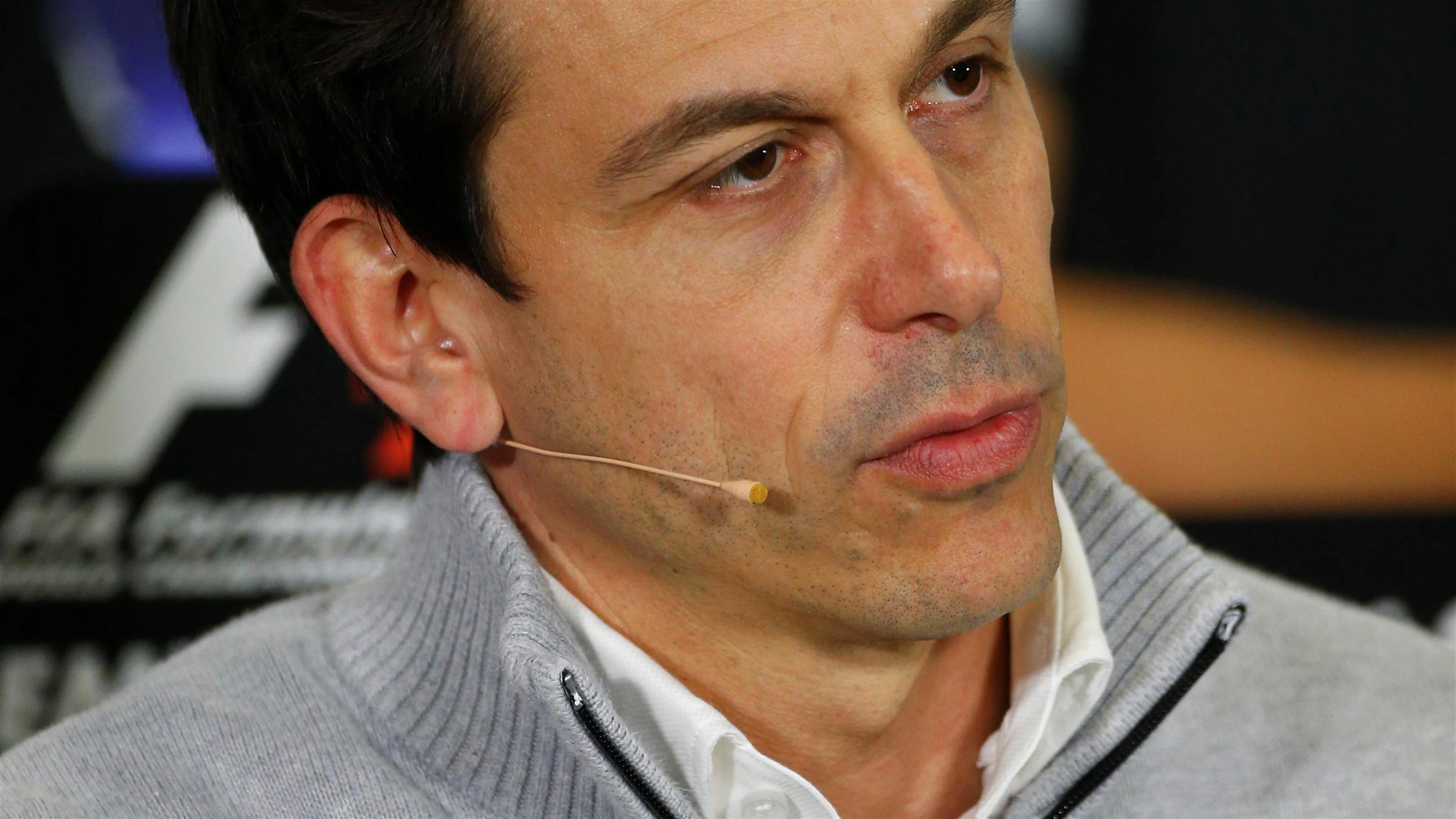 Toto Wolff (AUT) Mercedes AMG F1 Director of Motorsport in the Press Conference at Formula One