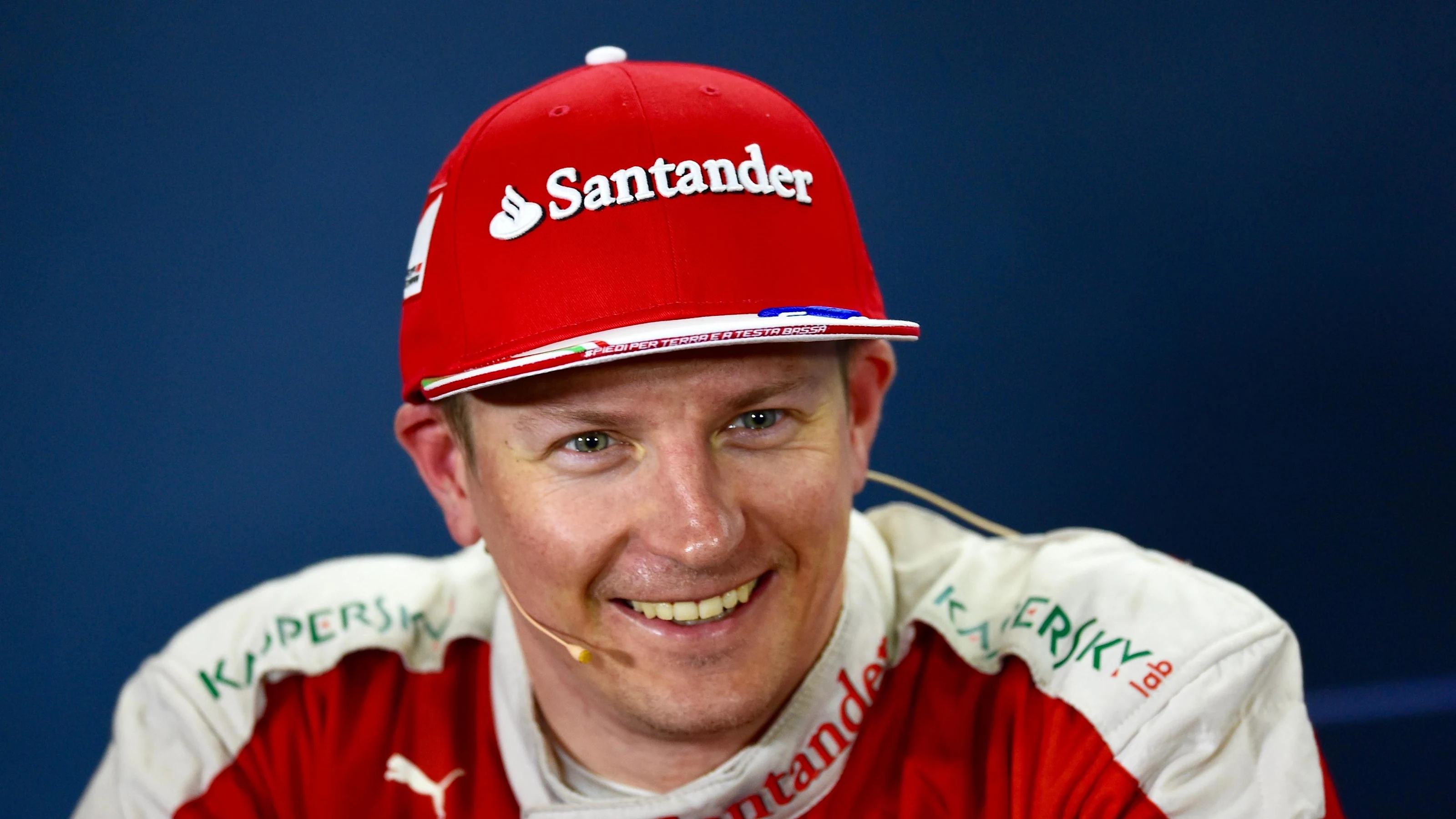 Kimi Raikkonen (FIN) Ferrari in the Press Conference at Formula One World Championship, Rd5,