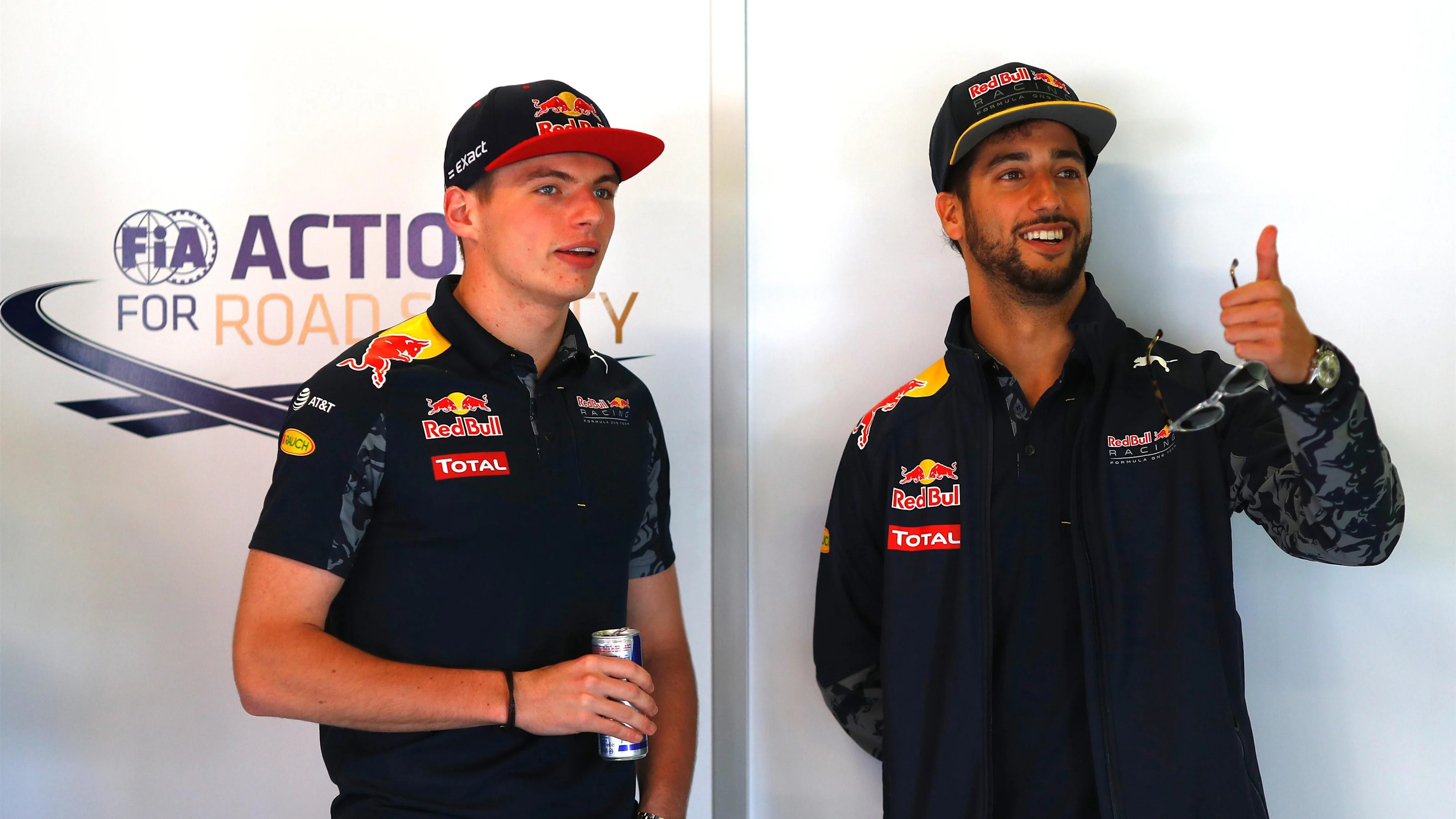 Max Verstappen (NED) Red Bull Racing and Daniel Ricciardo (AUS) Red Bull Racing at Formula One
