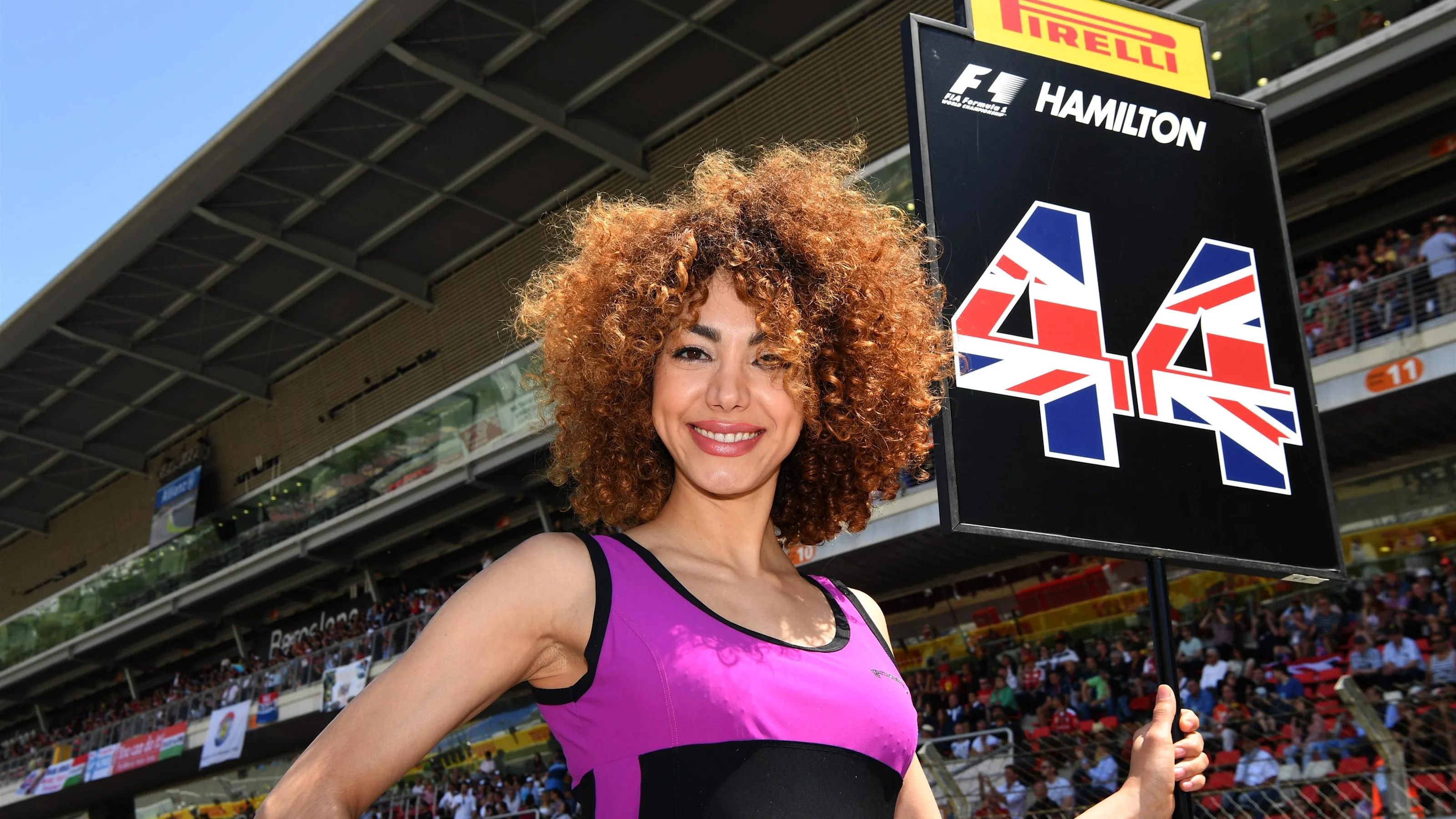 Grid girl at Formula One World Championship, Rd5, Spanish Grand Prix, Race, Barcelona, Spain,