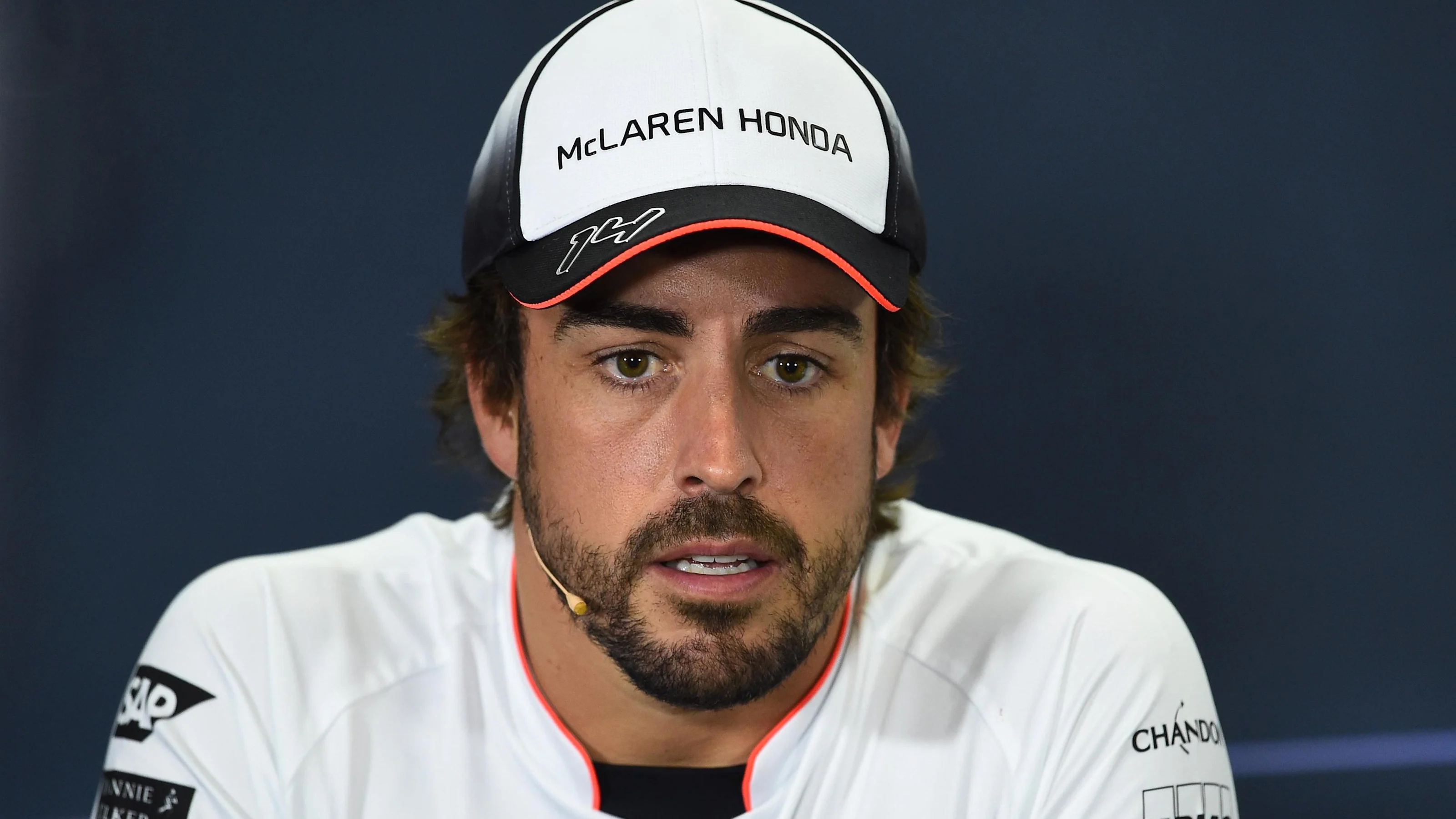 Fernando Alonso (ESP) McLaren in the Press Conference at Formula One World Championship, Rd5,
