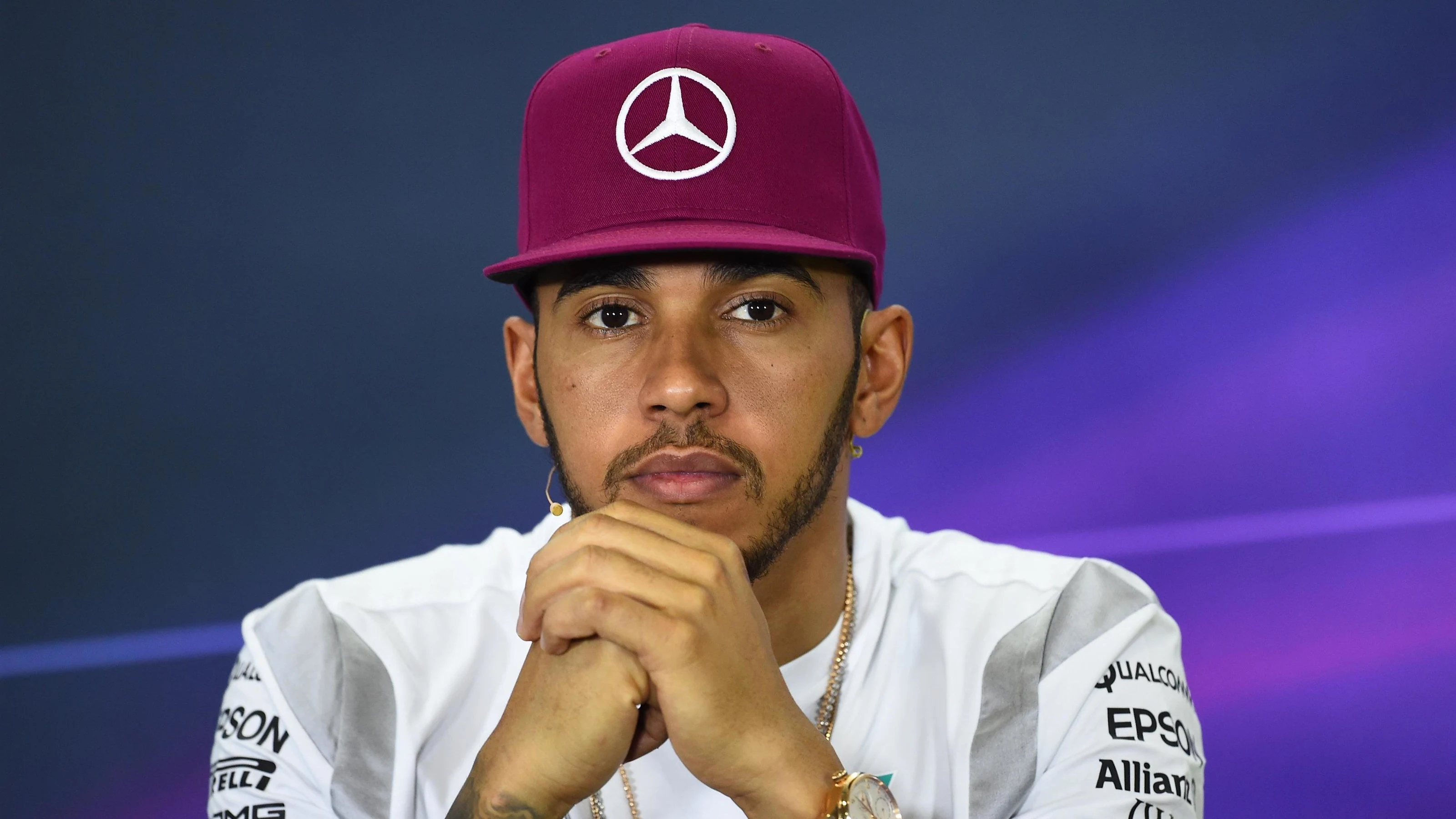 Lewis Hamilton (GBR) Mercedes AMG F1 in the Press Conference at Formula One World Championship,