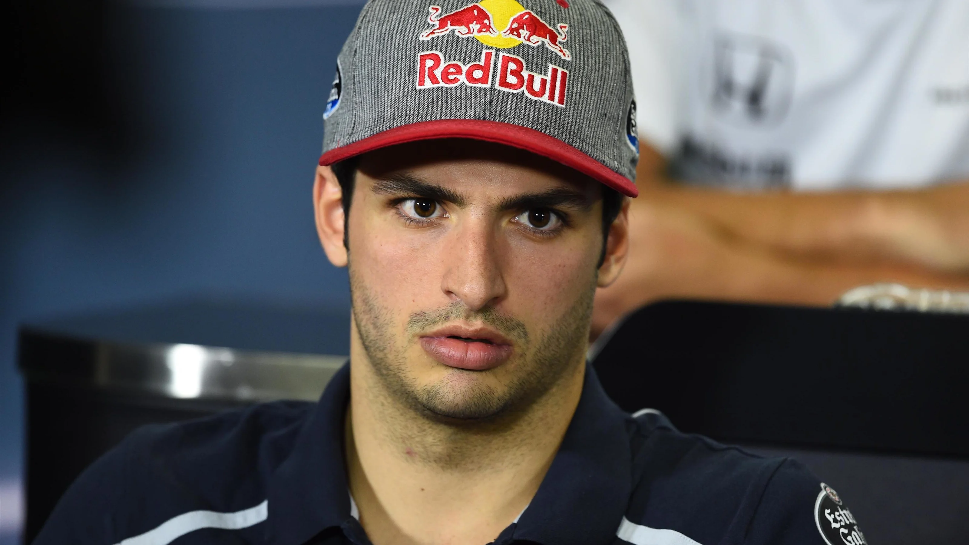 Carlos Sainz jr (ESP) Scuderia Toro Rosso in the Press Conference at Formula One World