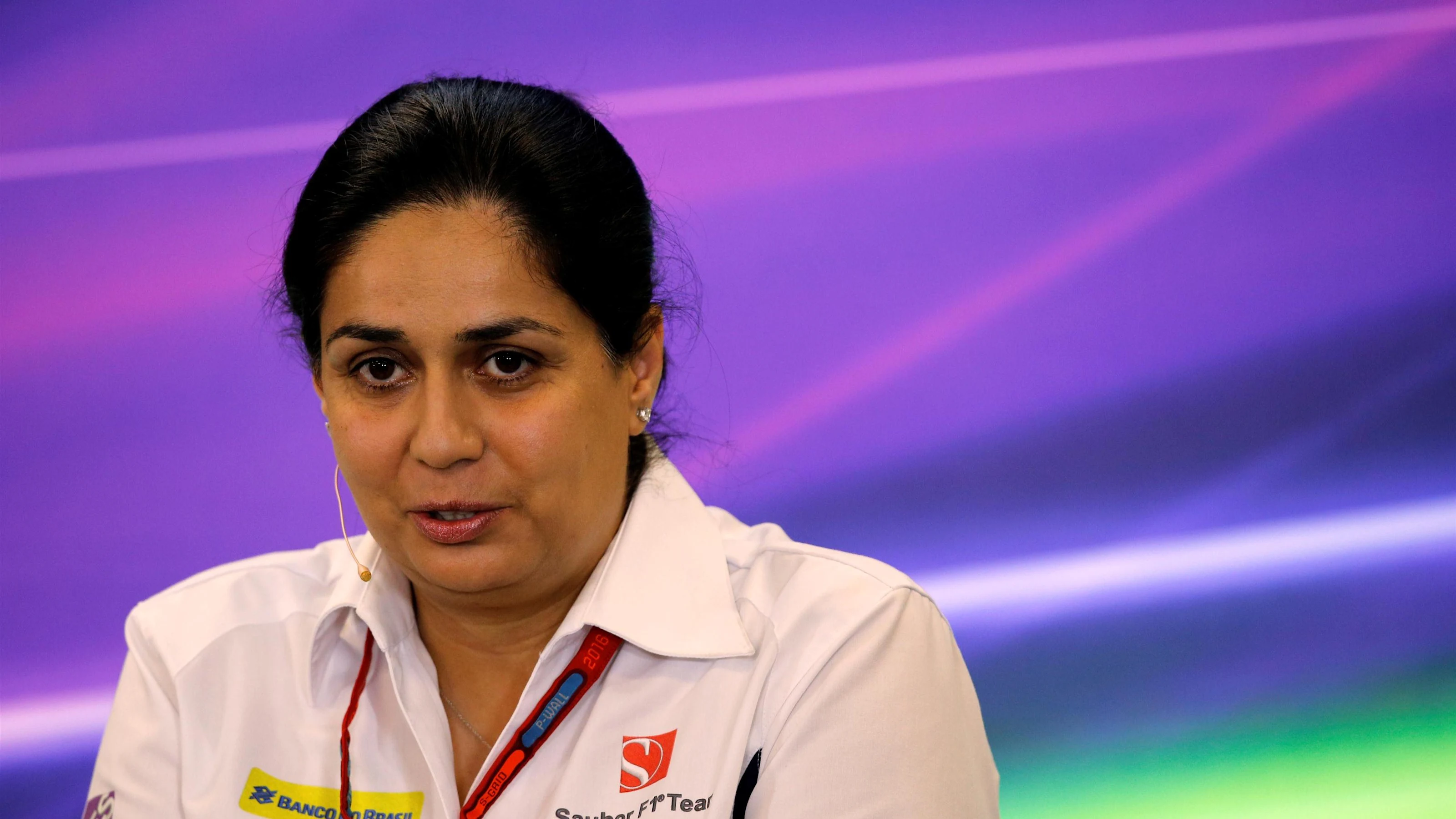 Monisha Kaltenborn (AUT) Sauber Team Prinicpal in the Press Conference at Formula One World