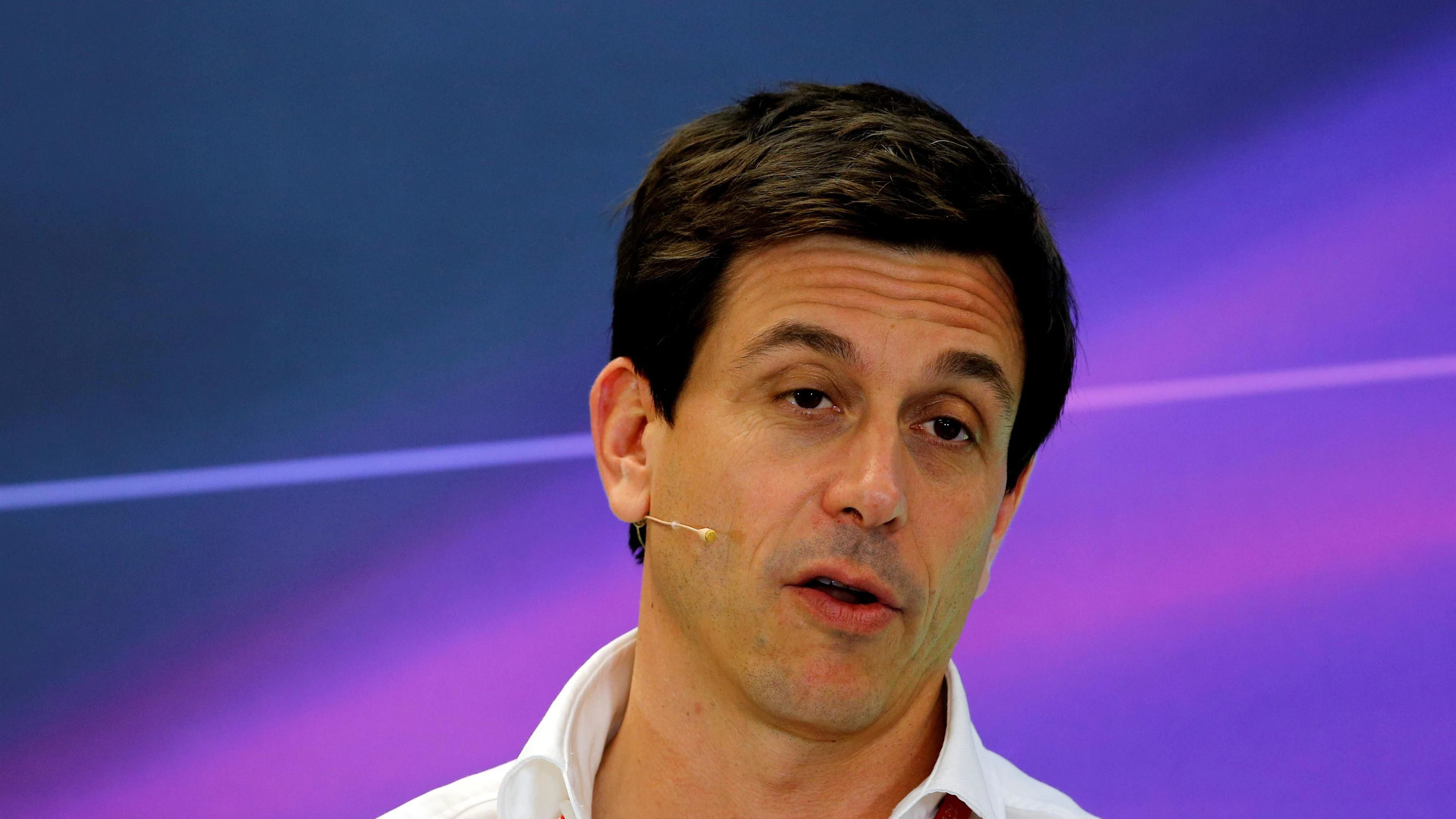 Toto Wolff (AUT) Mercedes AMG F1 Director of Motorsport in the Press Conference at Formula One