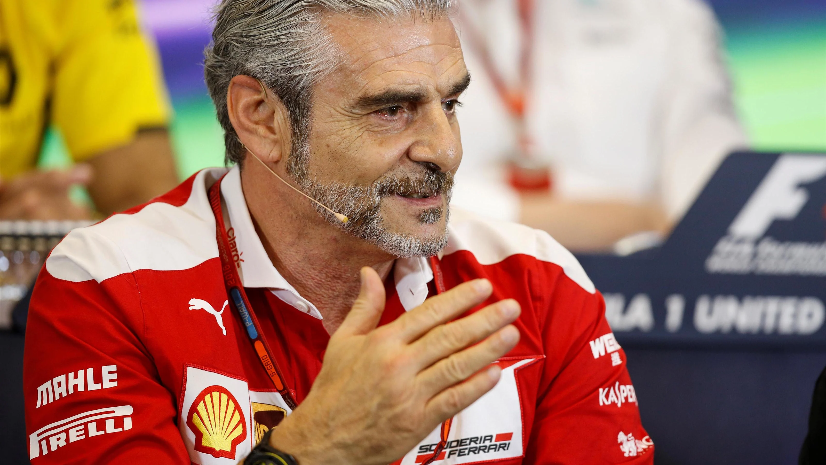 Maurizio Arrivabene (ITA) Ferrari Team Principal in the Press Conference at Formula One World