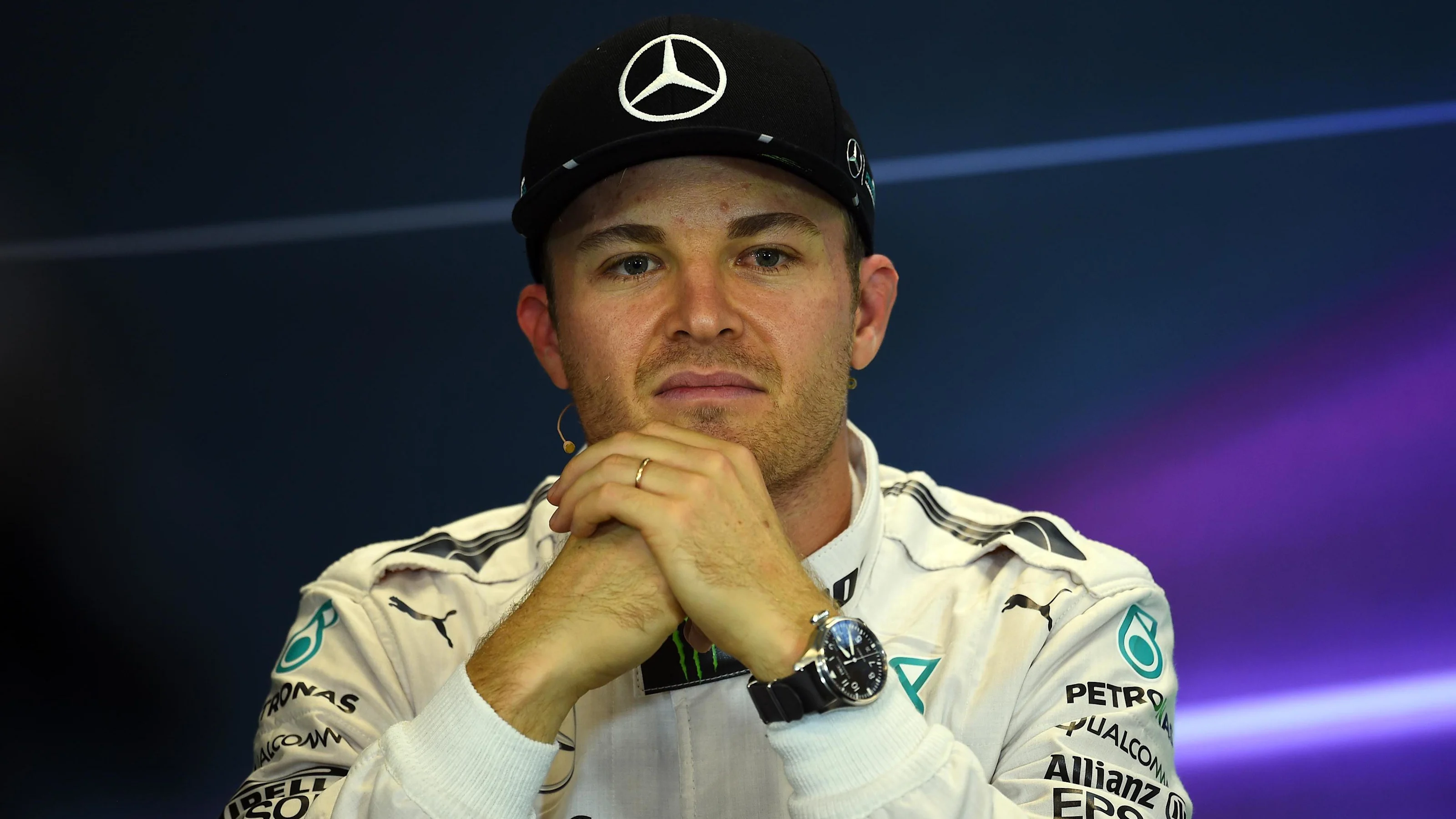 Nico Rosberg (GER) Mercedes AMG F1 in the Press Conference at Formula One World Championship, Rd18,