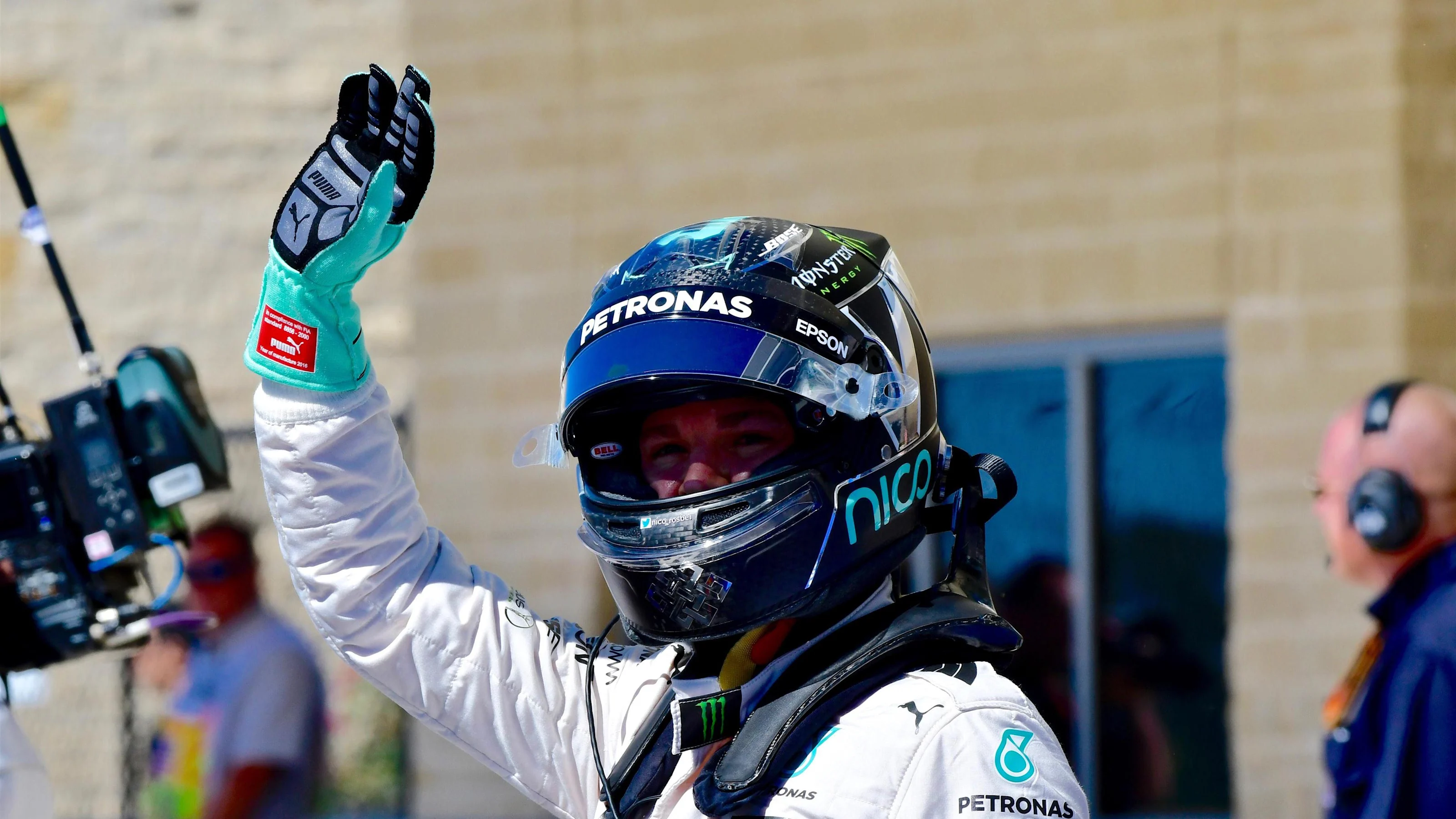 Nico Rosberg (GER) Mercedes AMG F1 celebrates in parc ferme at Formula One World Championship,