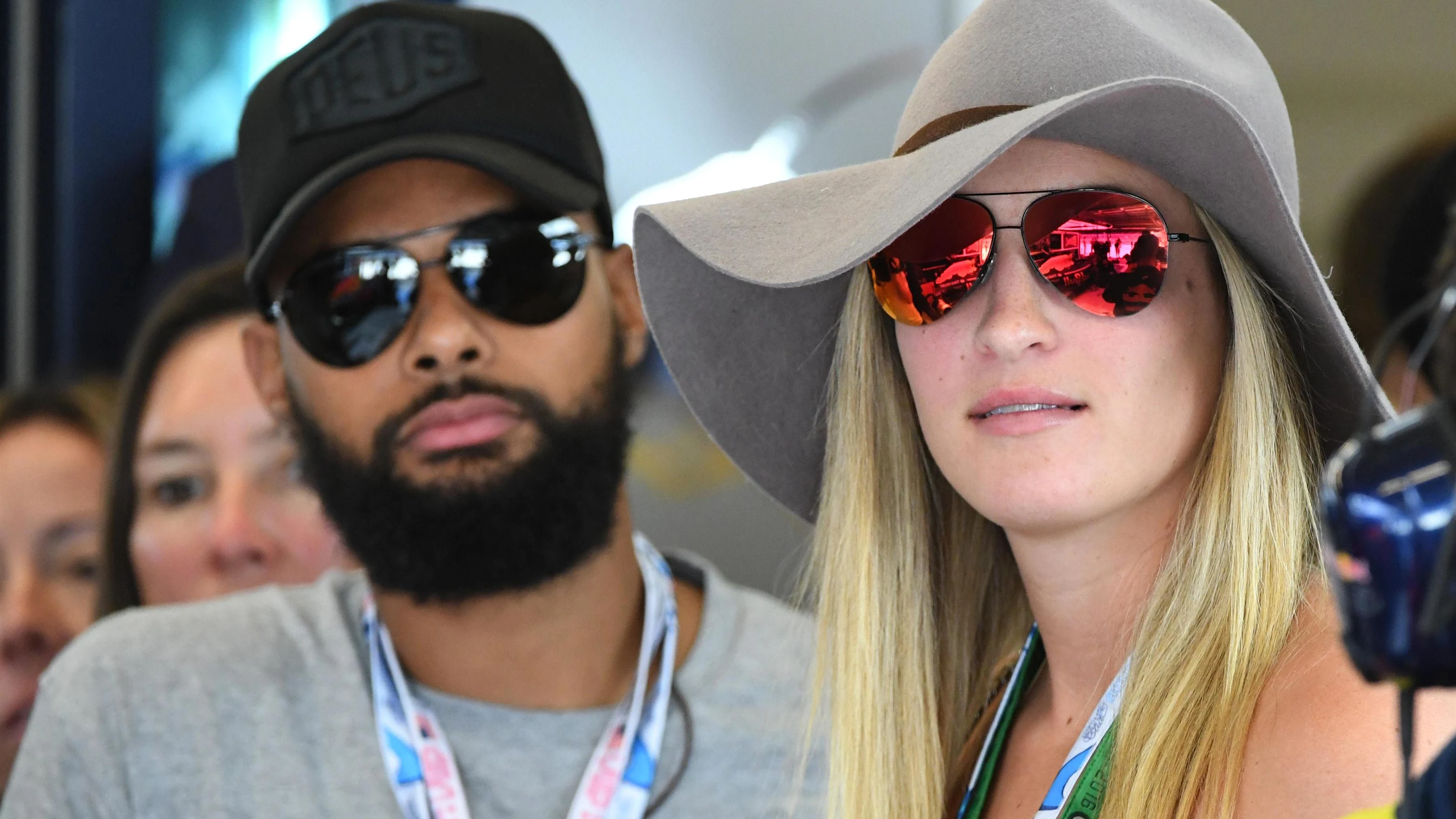 Patty Mills (AUS) San Antonio Spurs Basketball Player in the Red Bull Racing garage at Formula One