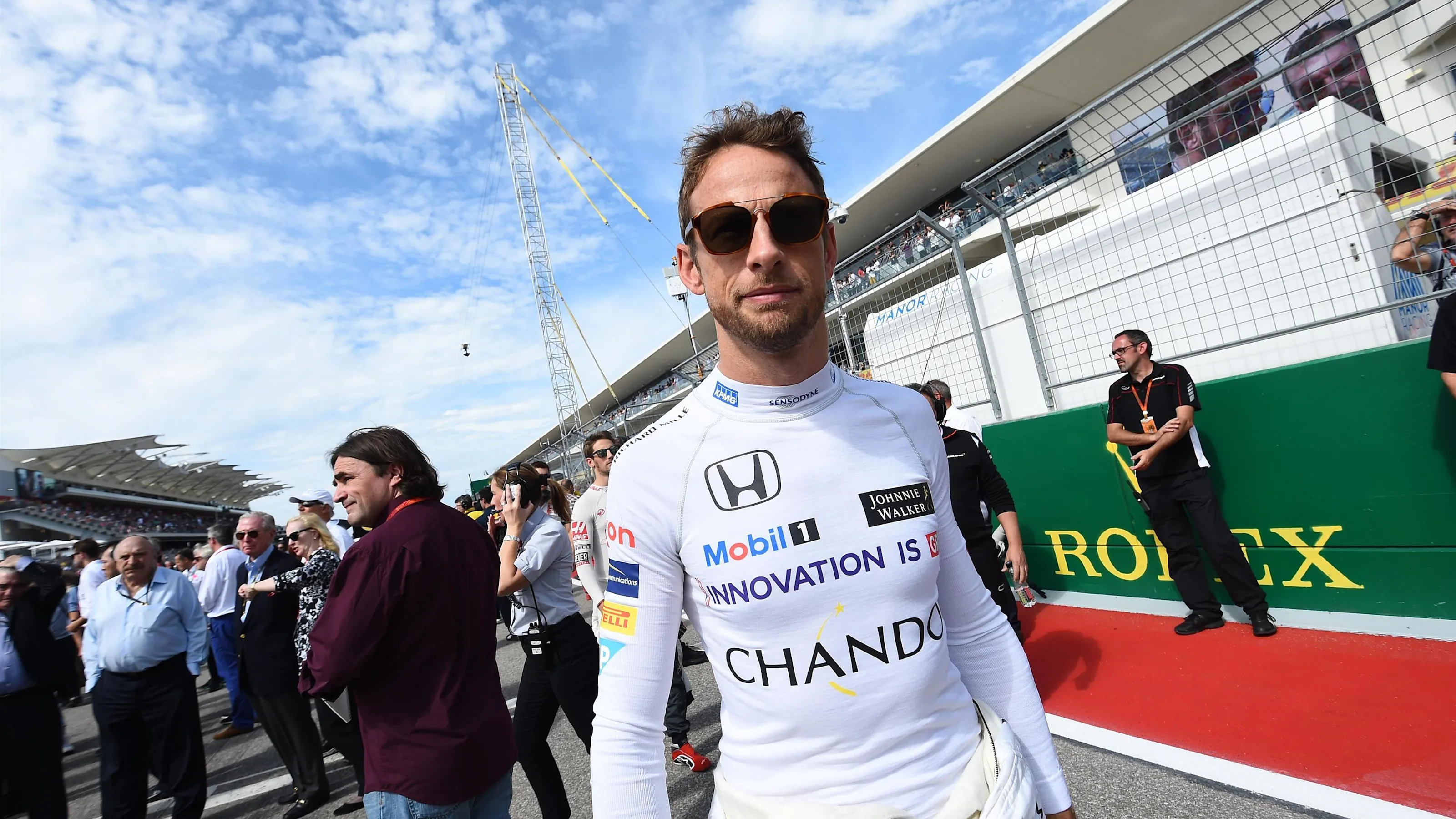 Jenson Button (GBR) McLaren on the grid at Formula One World Championship, Rd18, United States