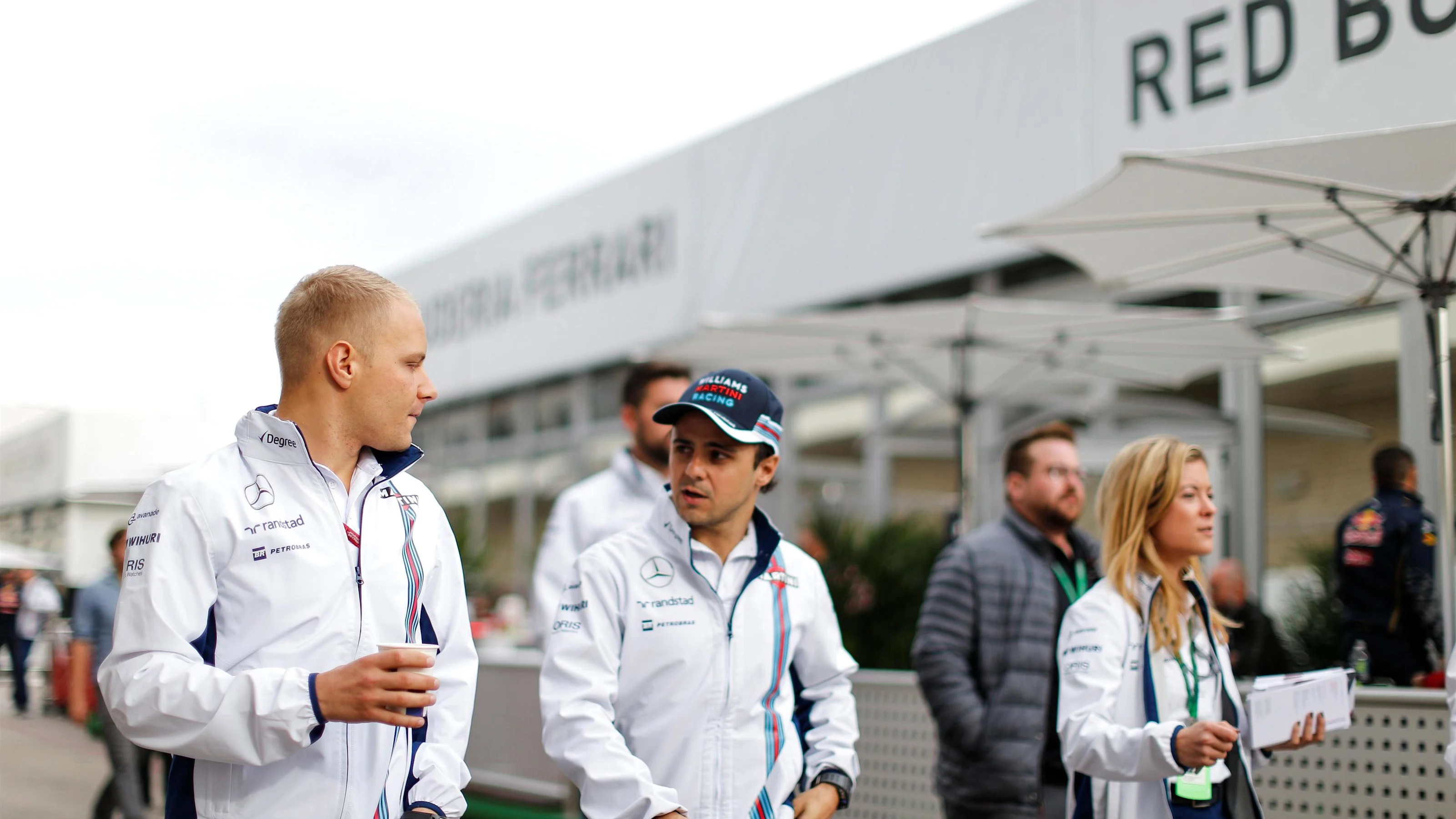 Valtteri Bottas (FIN) Williams and Felipe Massa (BRA) Williams at Formula One World Championship,