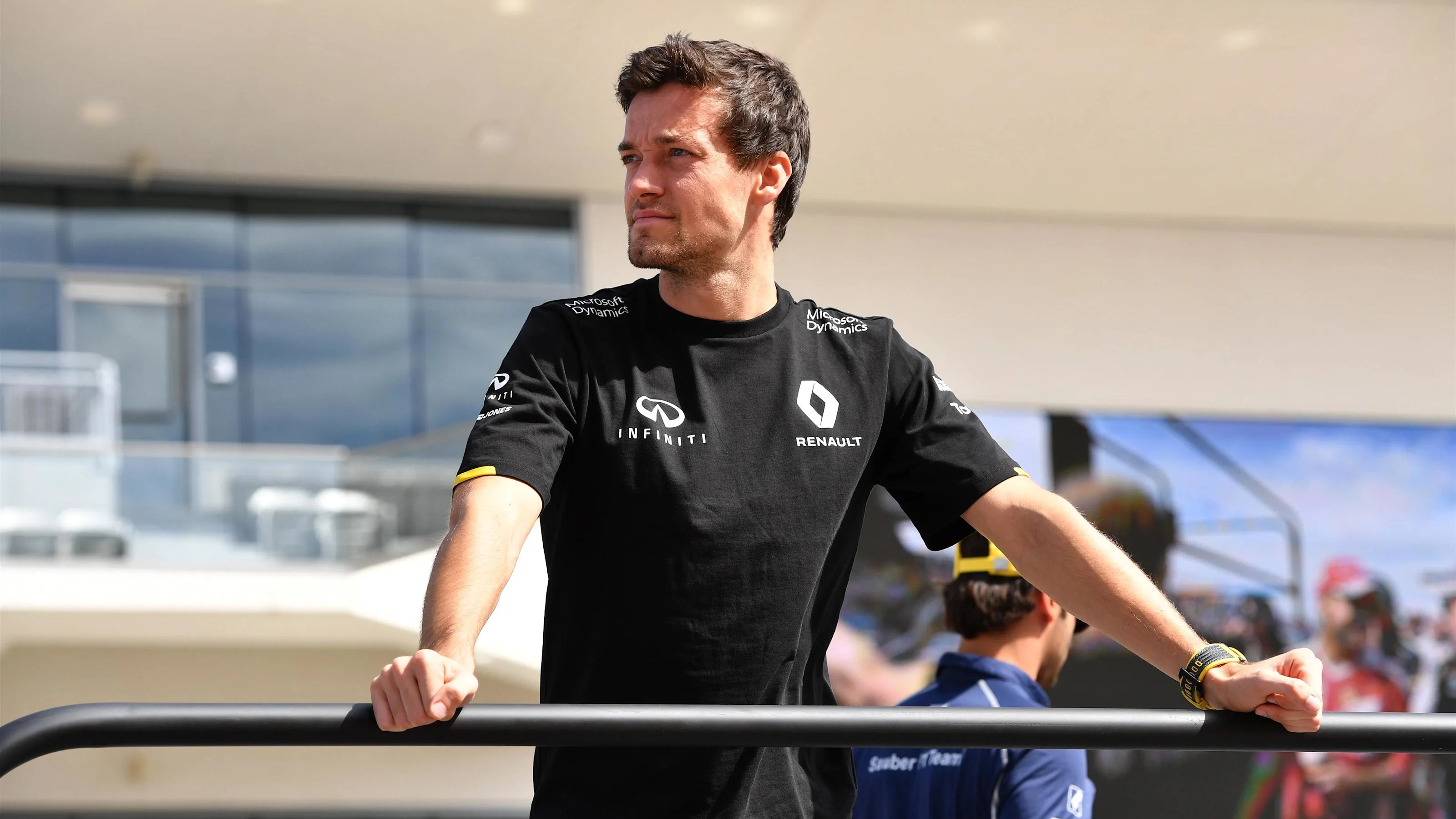 Jolyon Palmer (GBR) Renault Sport F1 Team on the drivers parade at Formula One World Championship,