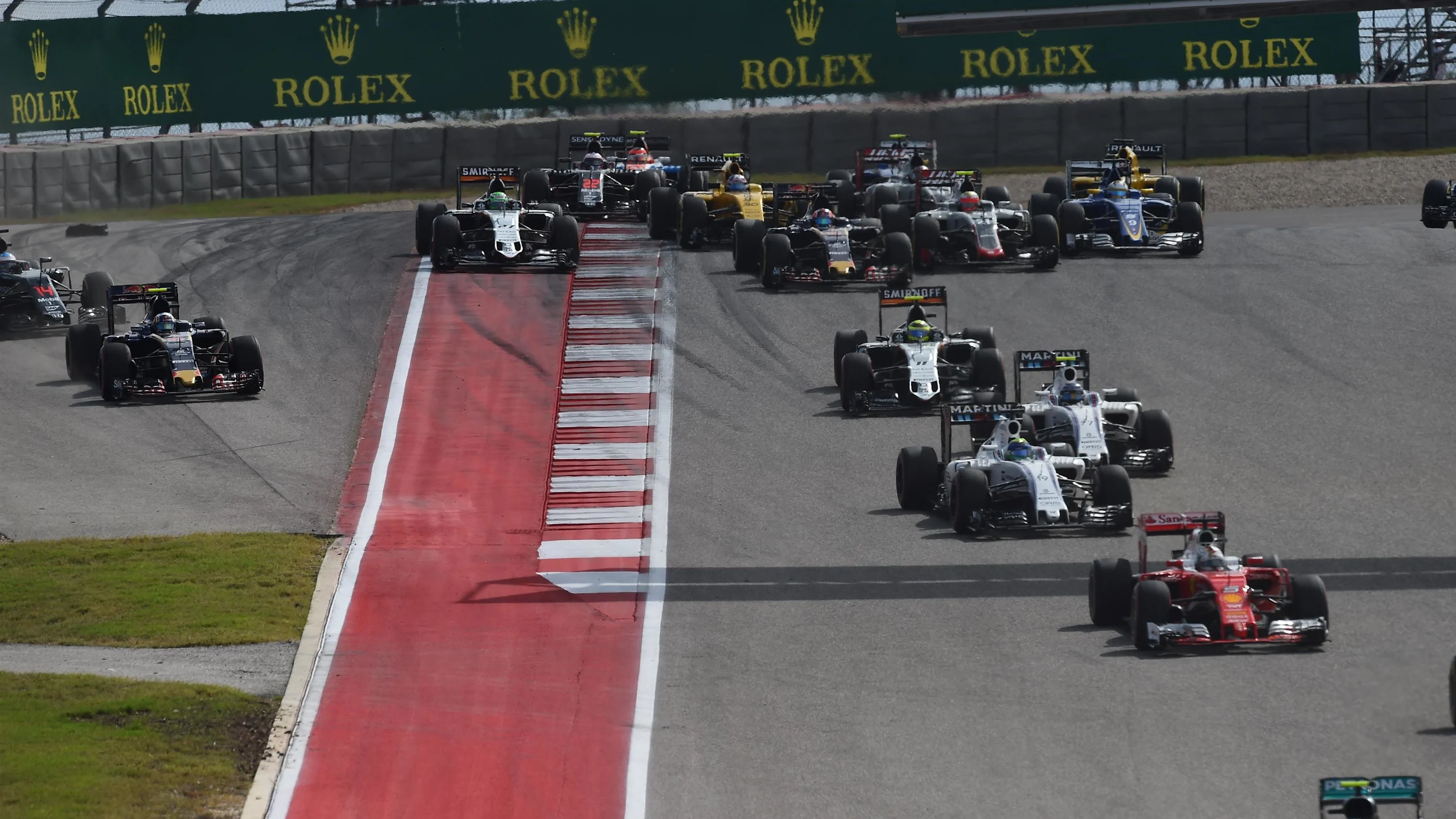 The start of the race at Formula One World Championship, Rd18, United States Grand Prix, Race,