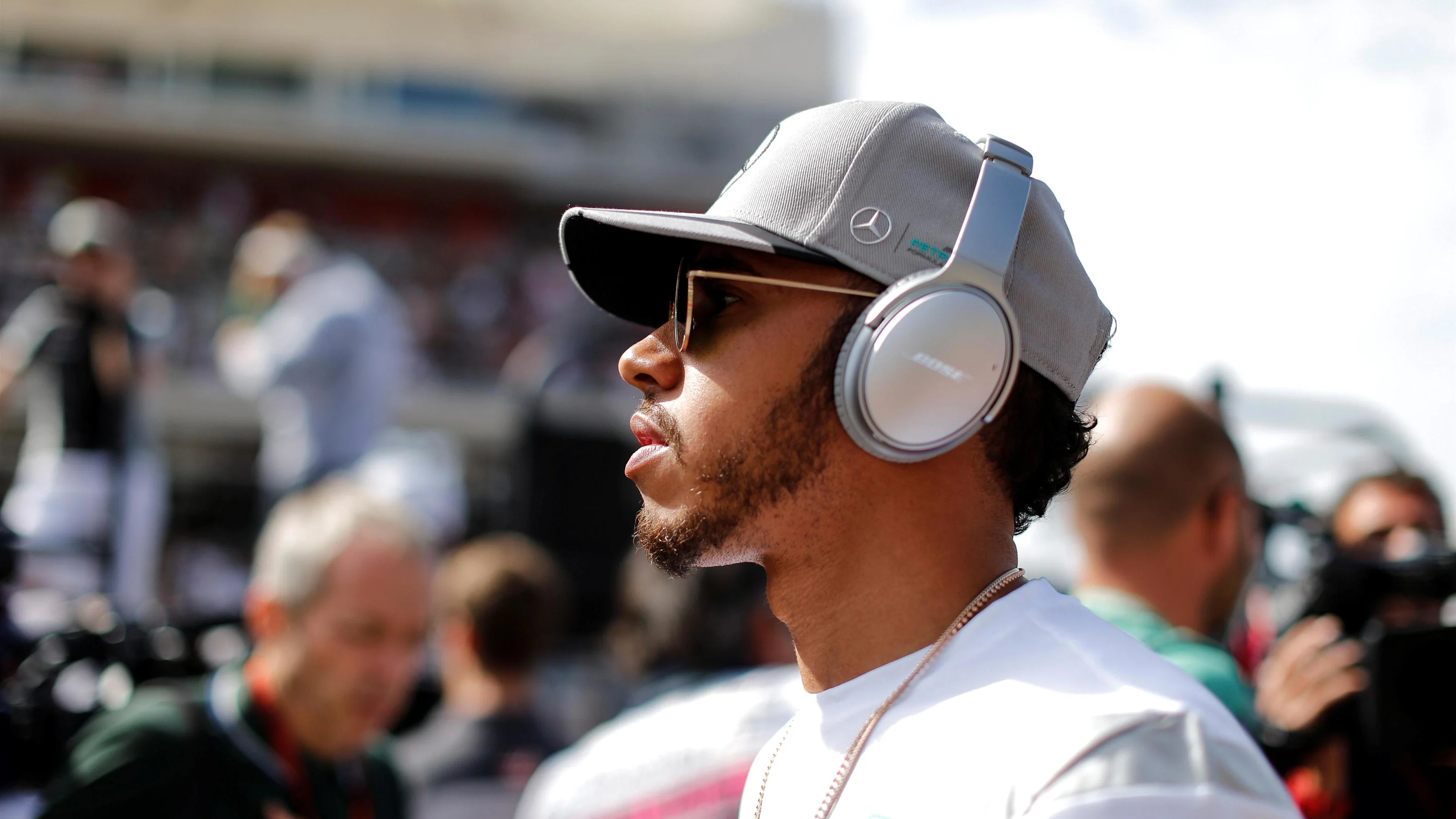 Lewis Hamilton (GBR) Mercedes AMG F1 on the drivers parade at Formula One World Championship, Rd18,