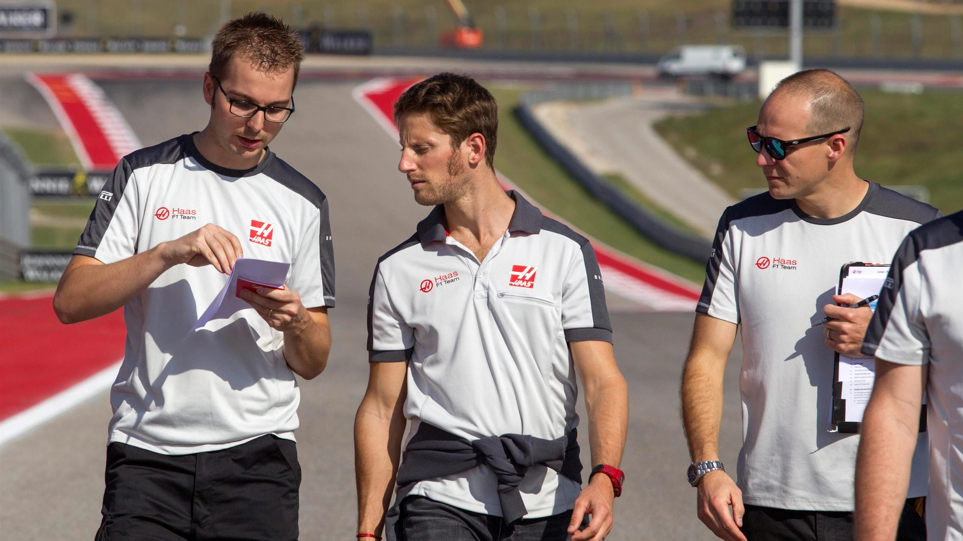 Romain Grosjean (FRA) Haas F1 walks the track at Formula One World Championship, Rd18, United