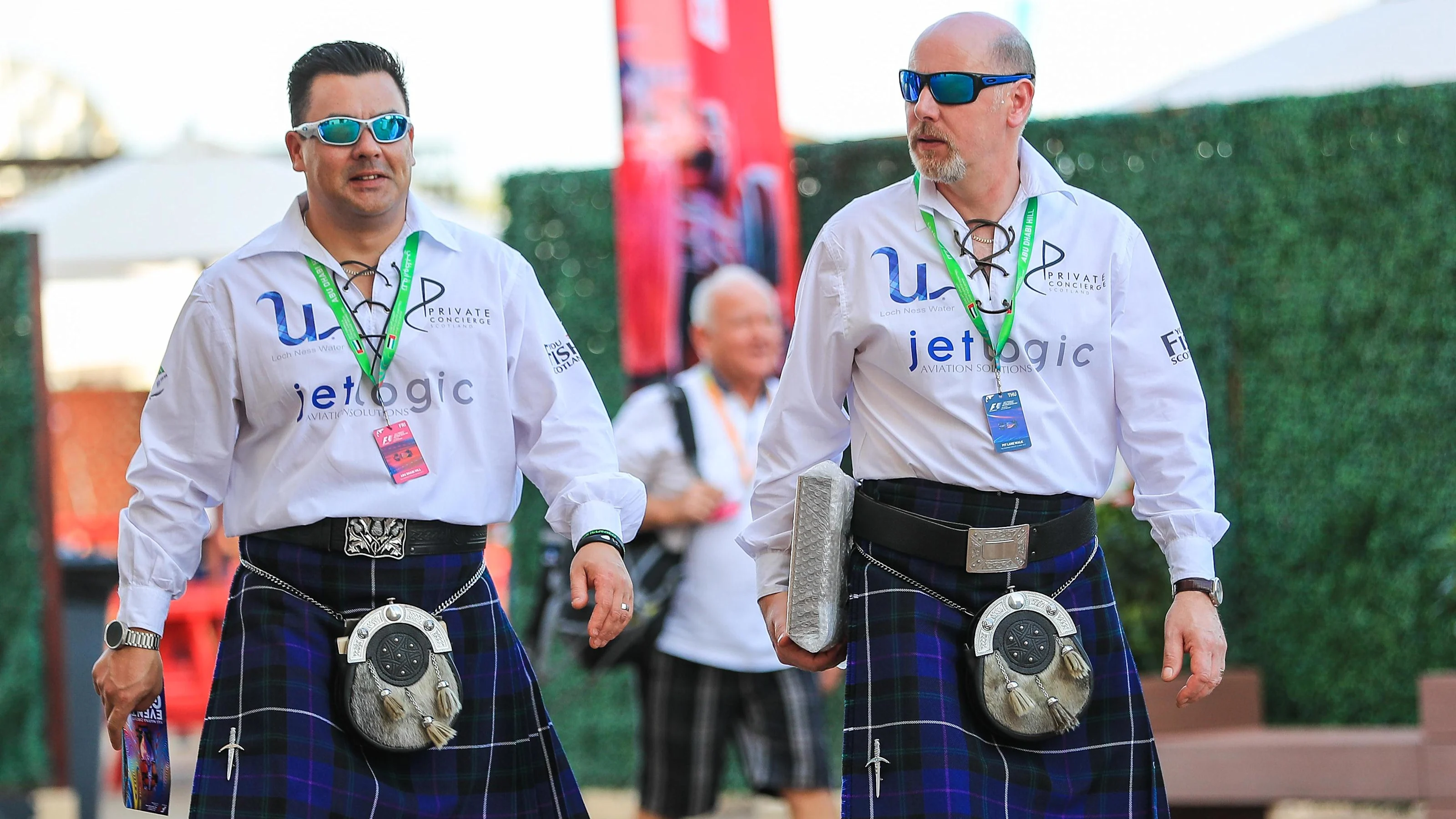 Fans wearing Kilts at Formula One World Championship, Rd20, Abu Dhabi Grand Prix, Practice, Yas