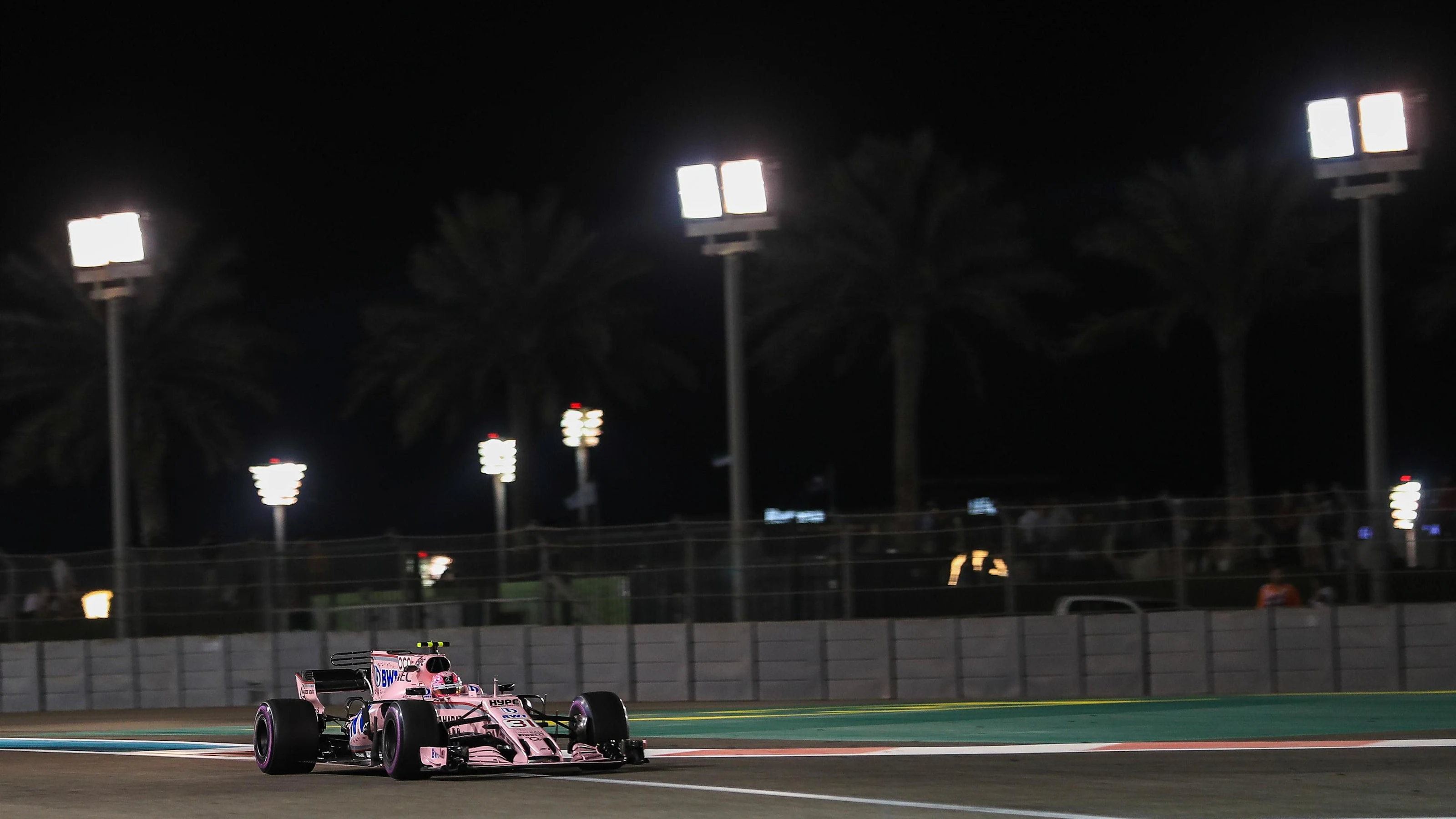 Esteban Ocon (FRA) Force India VJM10 at Formula One World Championship, Rd20, Abu Dhabi Grand Prix,