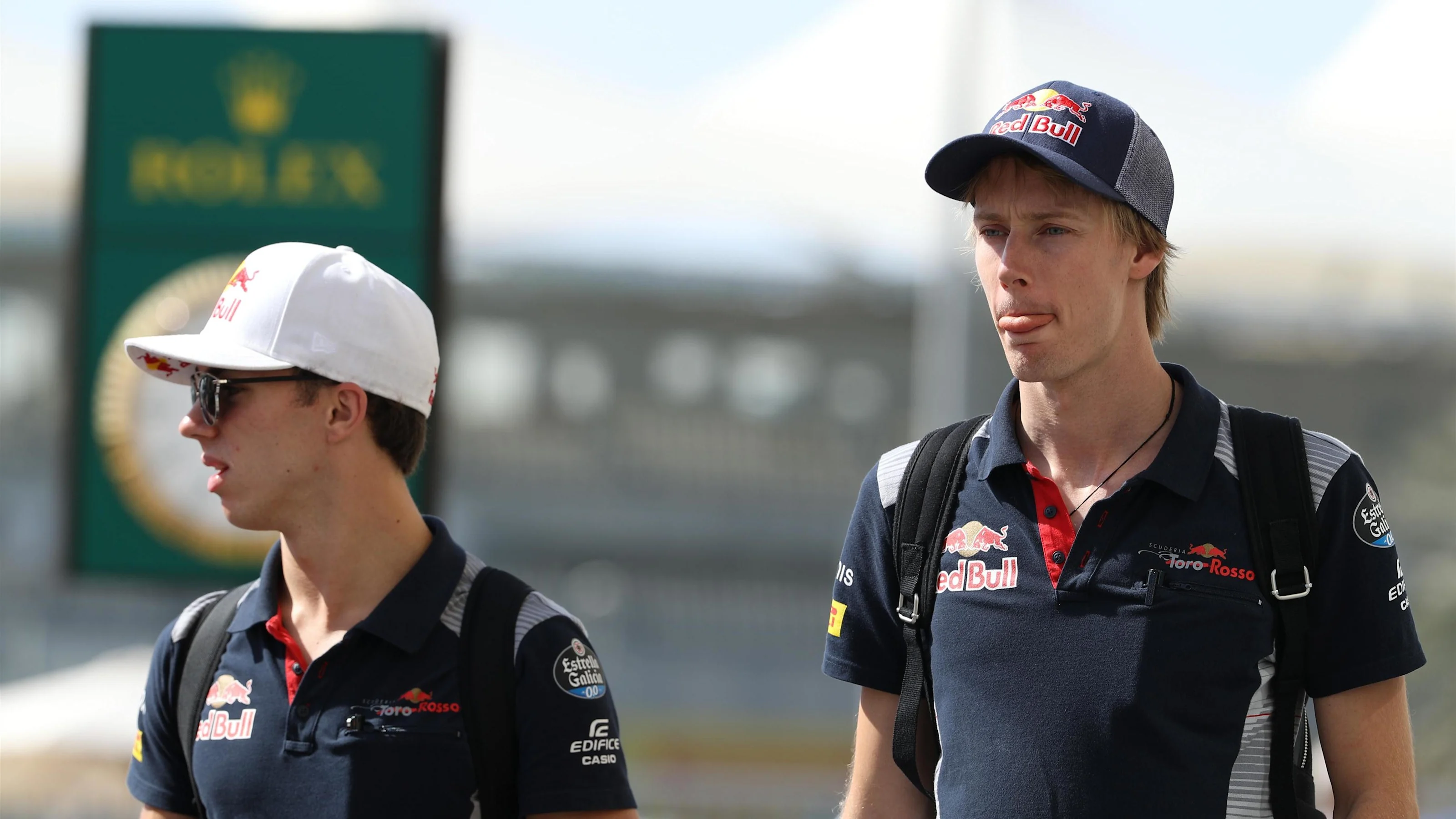 Pierre Gasly (FRA) Scuderia Toro Rosso and Brendon Hartley (NZL) Scuderia Toro Rosso at Formula One