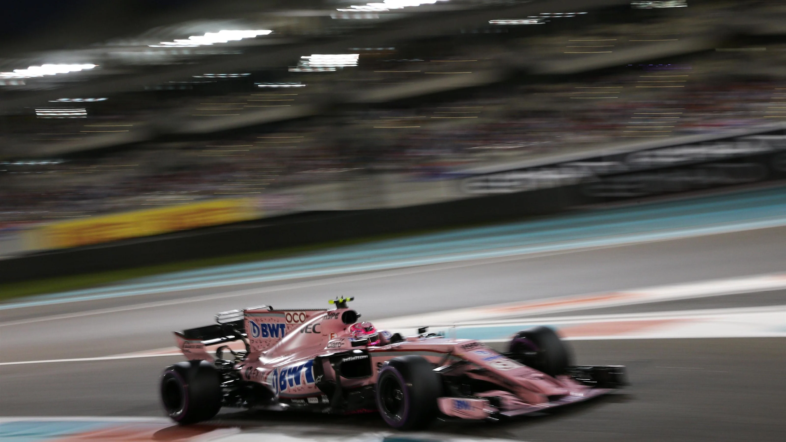 Esteban Ocon (FRA) Force India VJM10 at Formula One World Championship, Rd20, Abu Dhabi Grand Prix,
