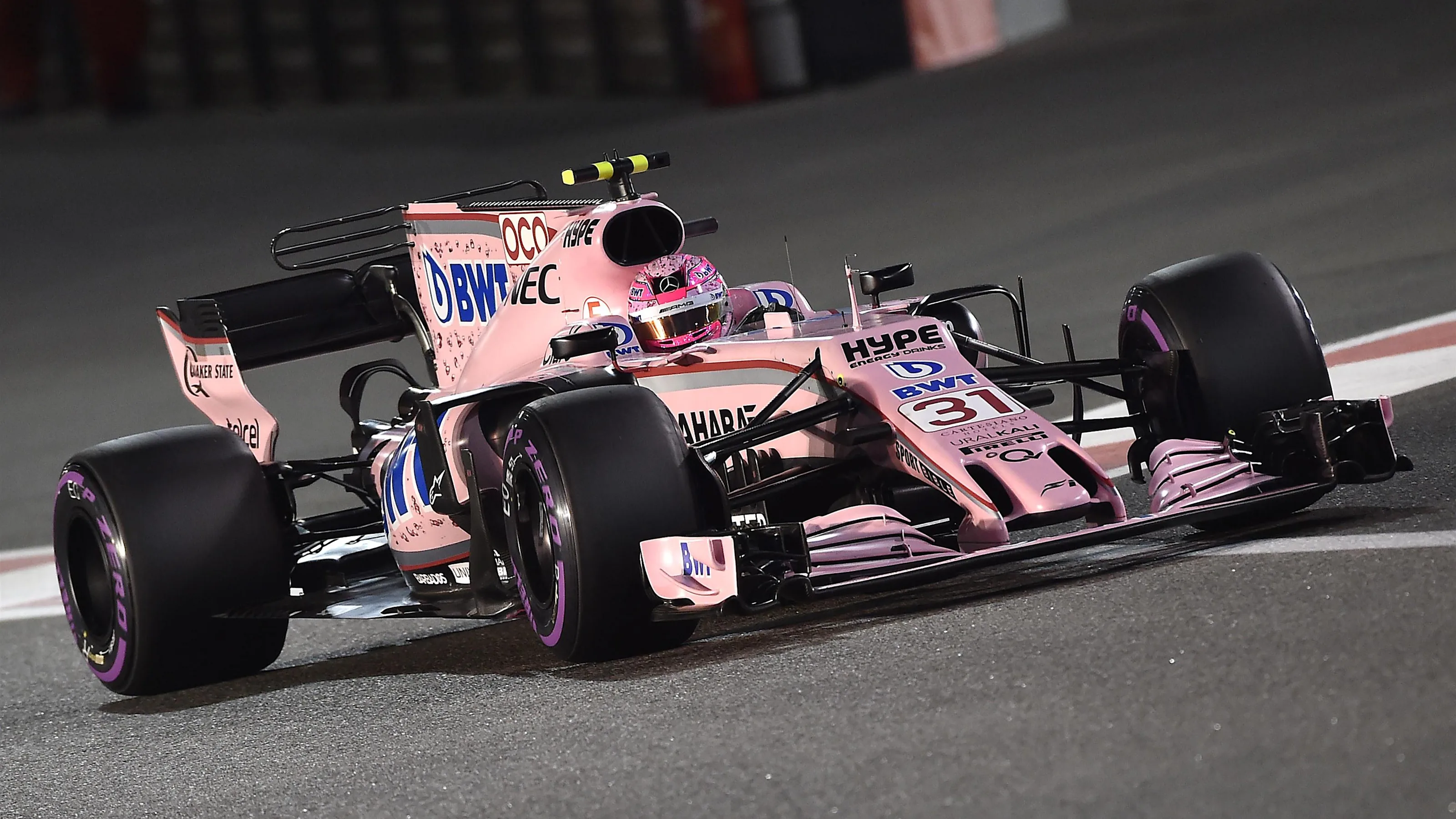 Esteban Ocon (FRA) Force India VJM10 at Formula One World Championship, Rd20, Abu Dhabi Grand Prix,