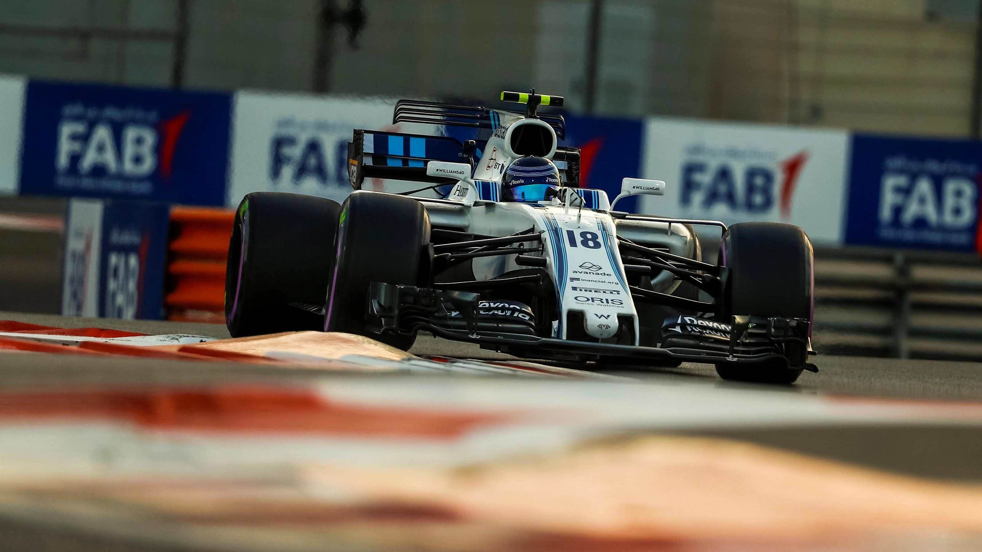 Lance Stroll (CDN) Williams FW40 at Formula One World Championship, Rd20, Abu Dhabi Grand Prix,