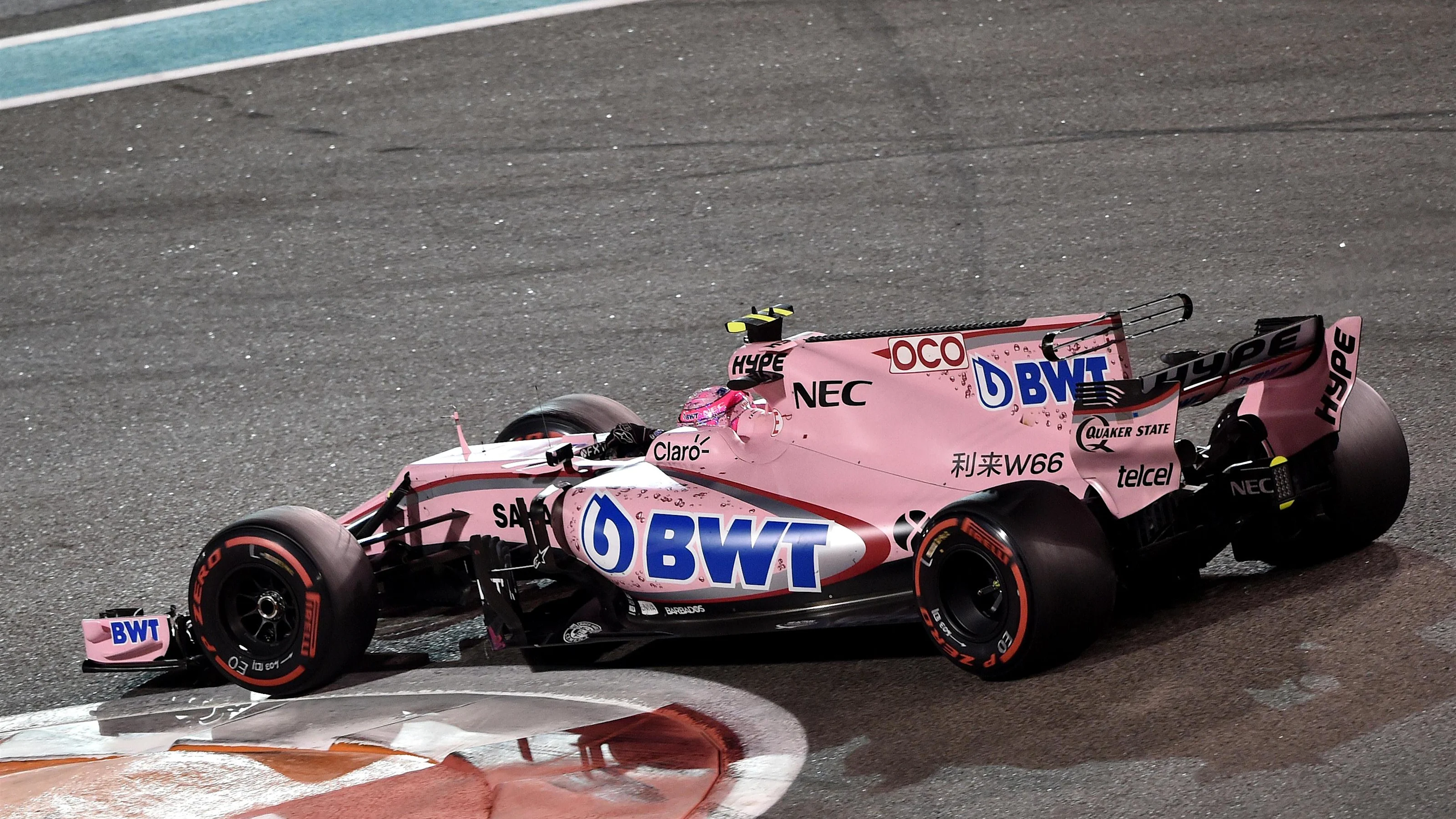 Esteban Ocon (FRA) Force India VJM10 at Formula One World Championship, Rd20, Abu Dhabi Grand Prix,