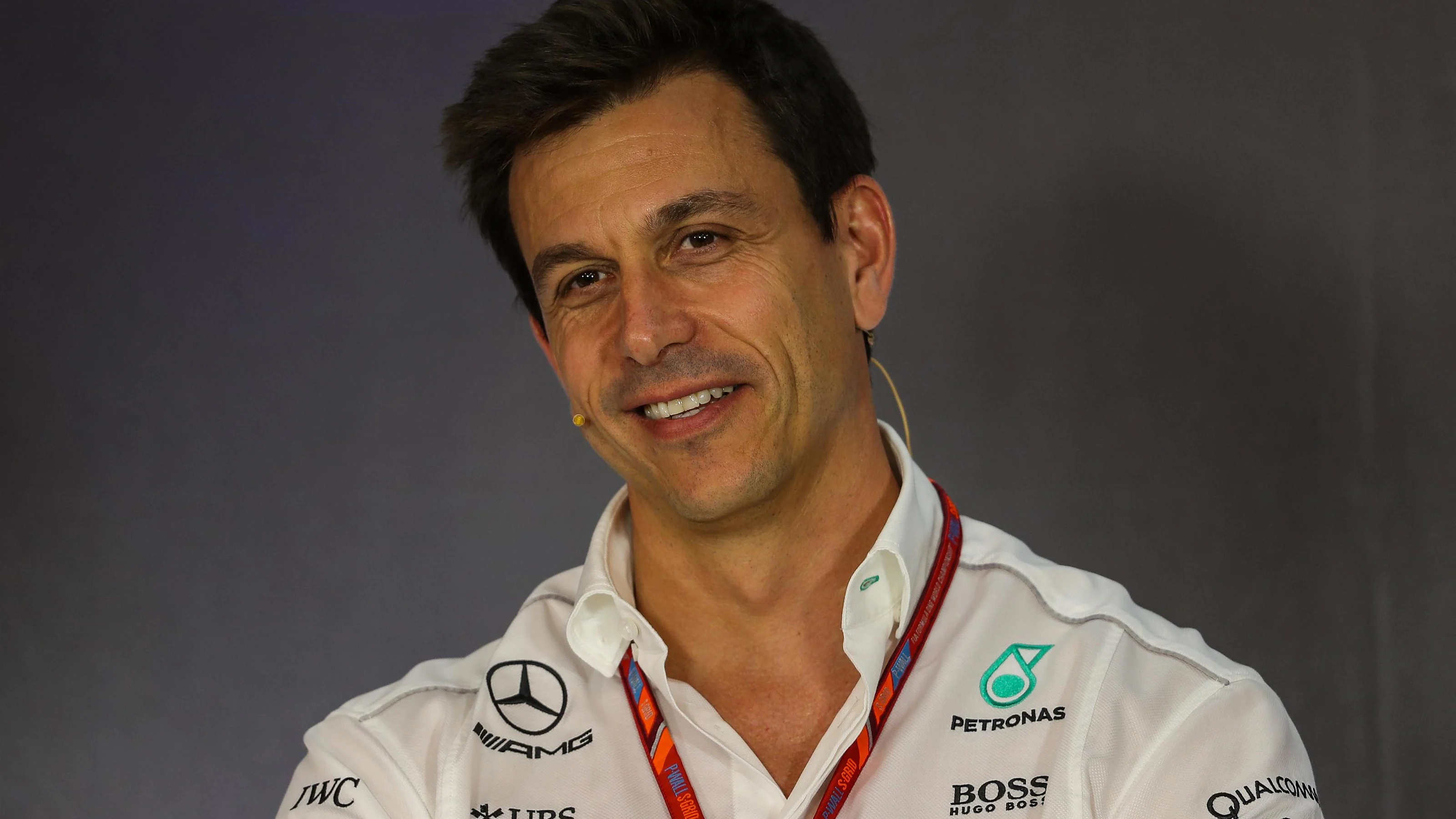 Toto Wolff (AUT) Mercedes AMG F1 Director of Motorsport in the Press Conference at Formula One