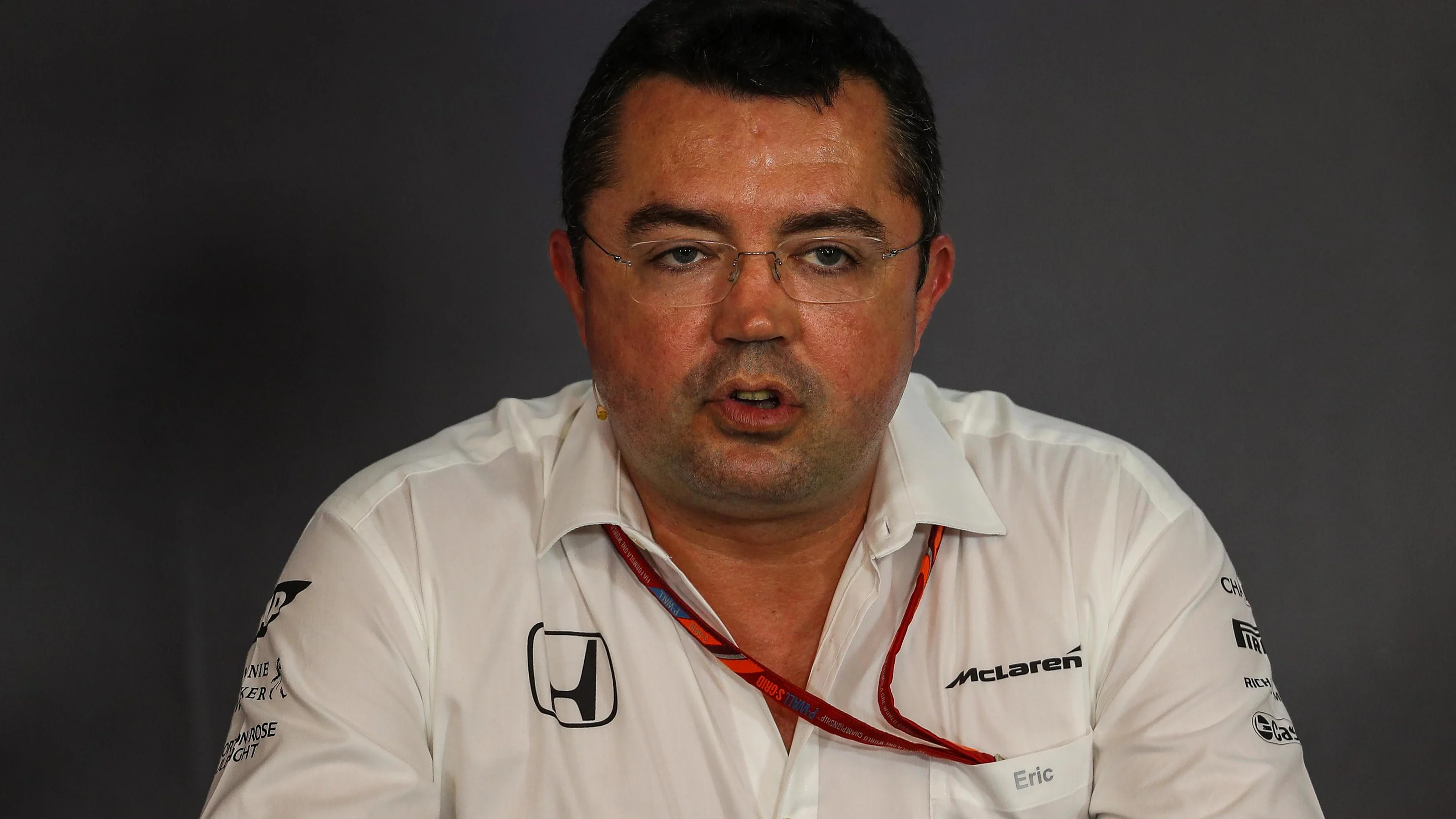 Eric Boullier (FRA) McLaren Racing Director in the Press Conference at Formula One World